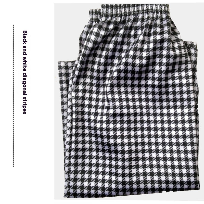 Merry & Bright Men’s Polyester Pajama Pants – White & Black Plaid