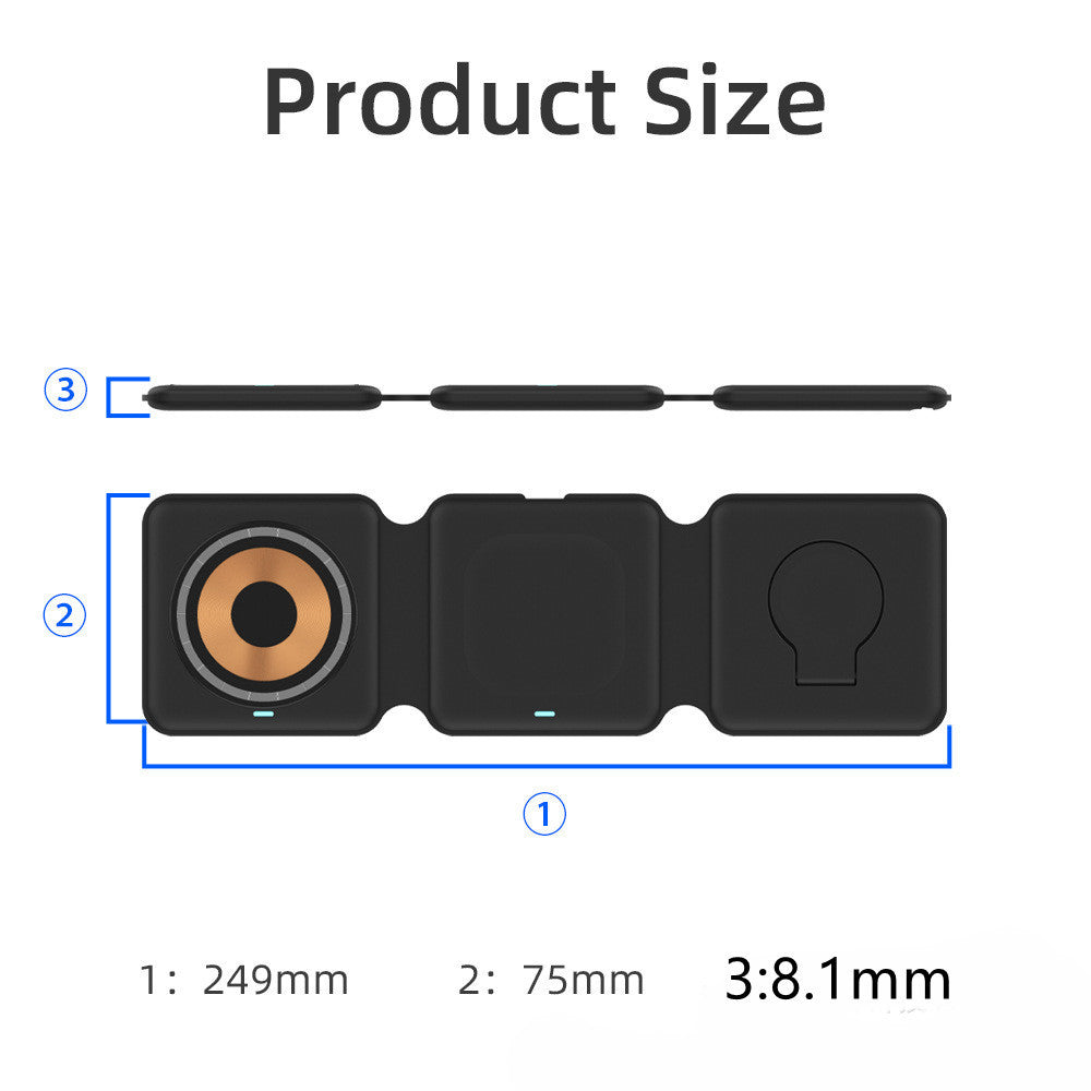 Merry & Bright Magnetic Folding 3-in-1 Wireless Charger