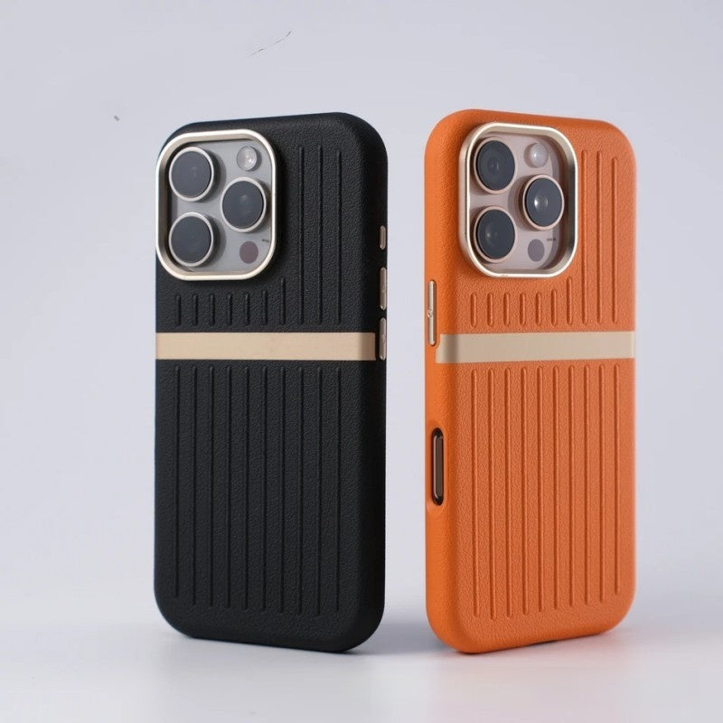 Merry & Bright Corrugated MagSafe iPhone Case Business Leather Phone Case