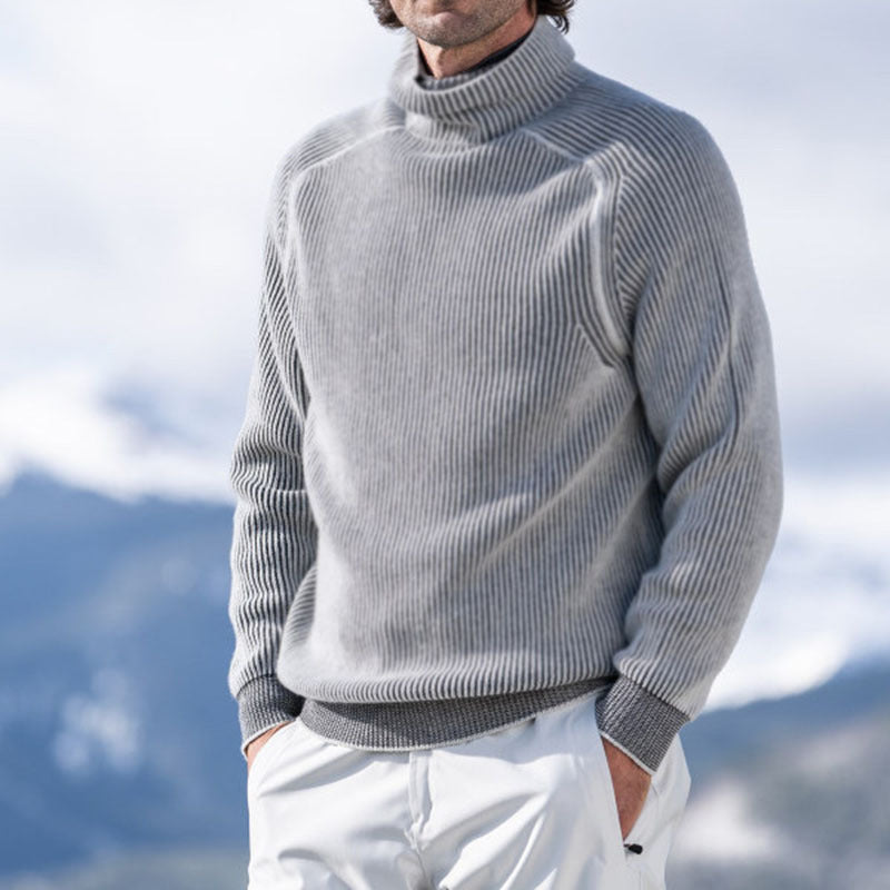 Merry & Bright Men's Wool High Collar Warm Sweater