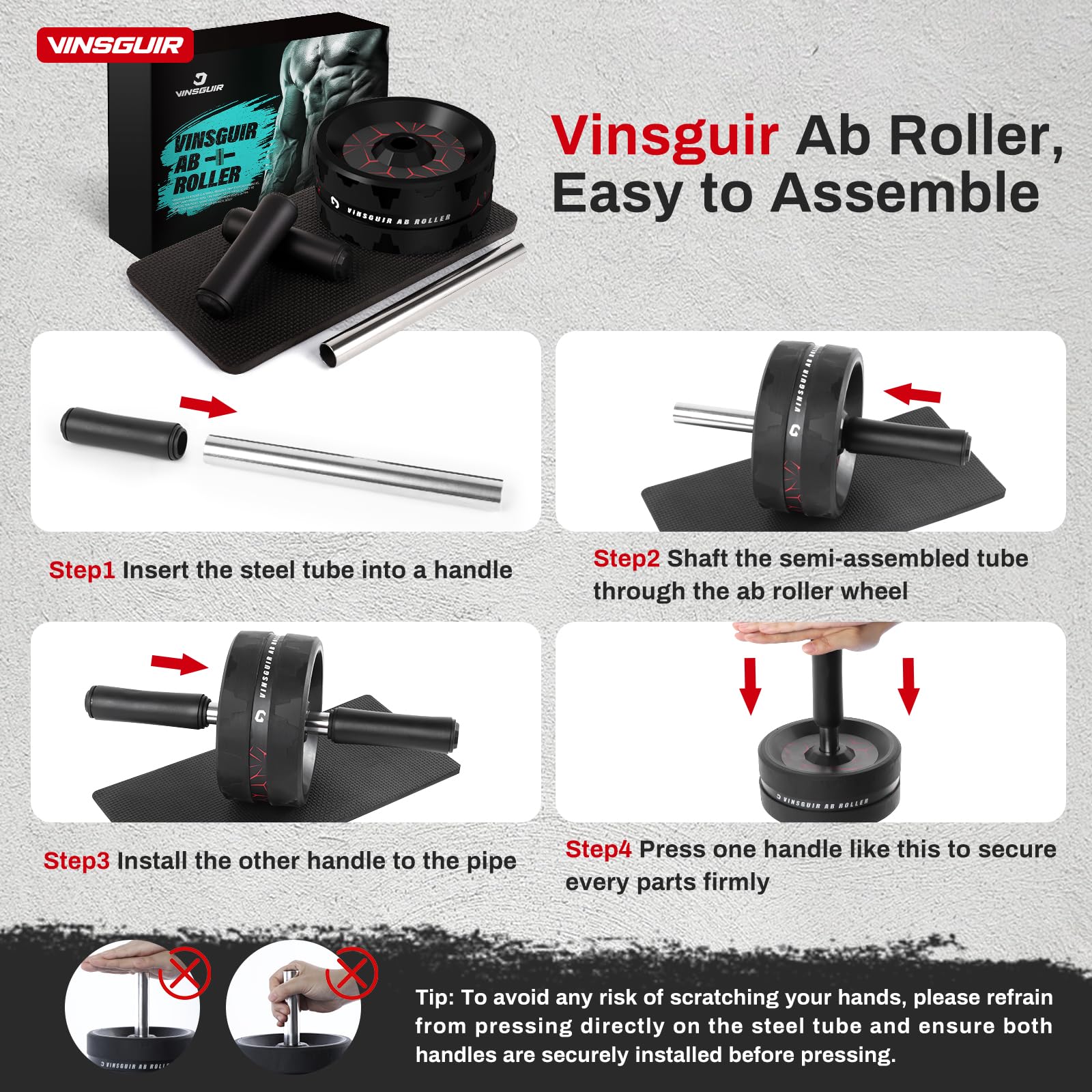 Merry & Bright Ab Roller Wheel, Abs Workout Equipment for Abdominal & Core Strength