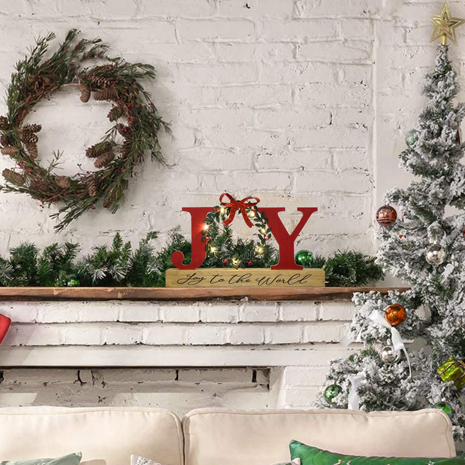 Merry & Bright – LED “JOY” Wooden Christmas Sign