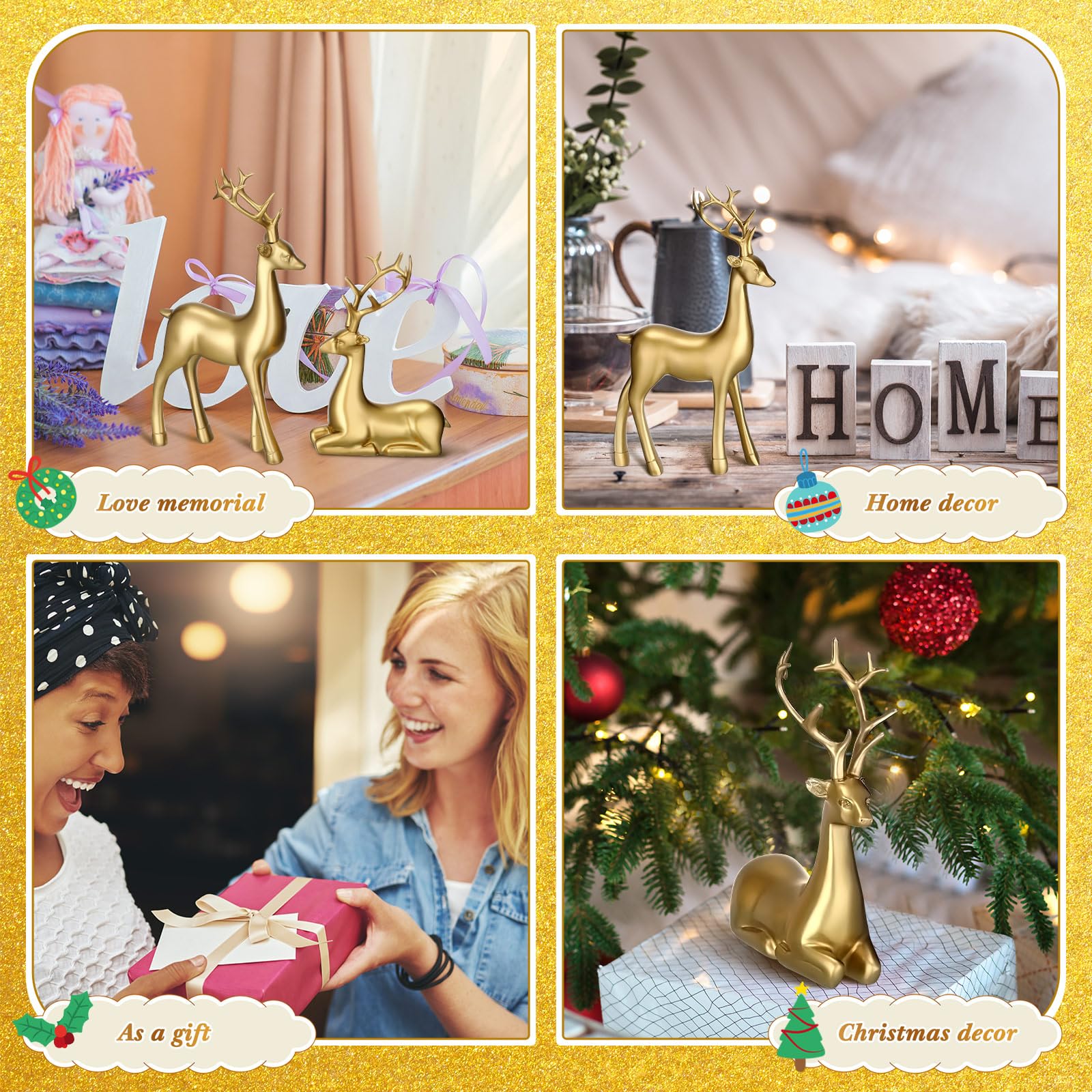 Merry & Bright 4 Pcs Christmas Reindeer