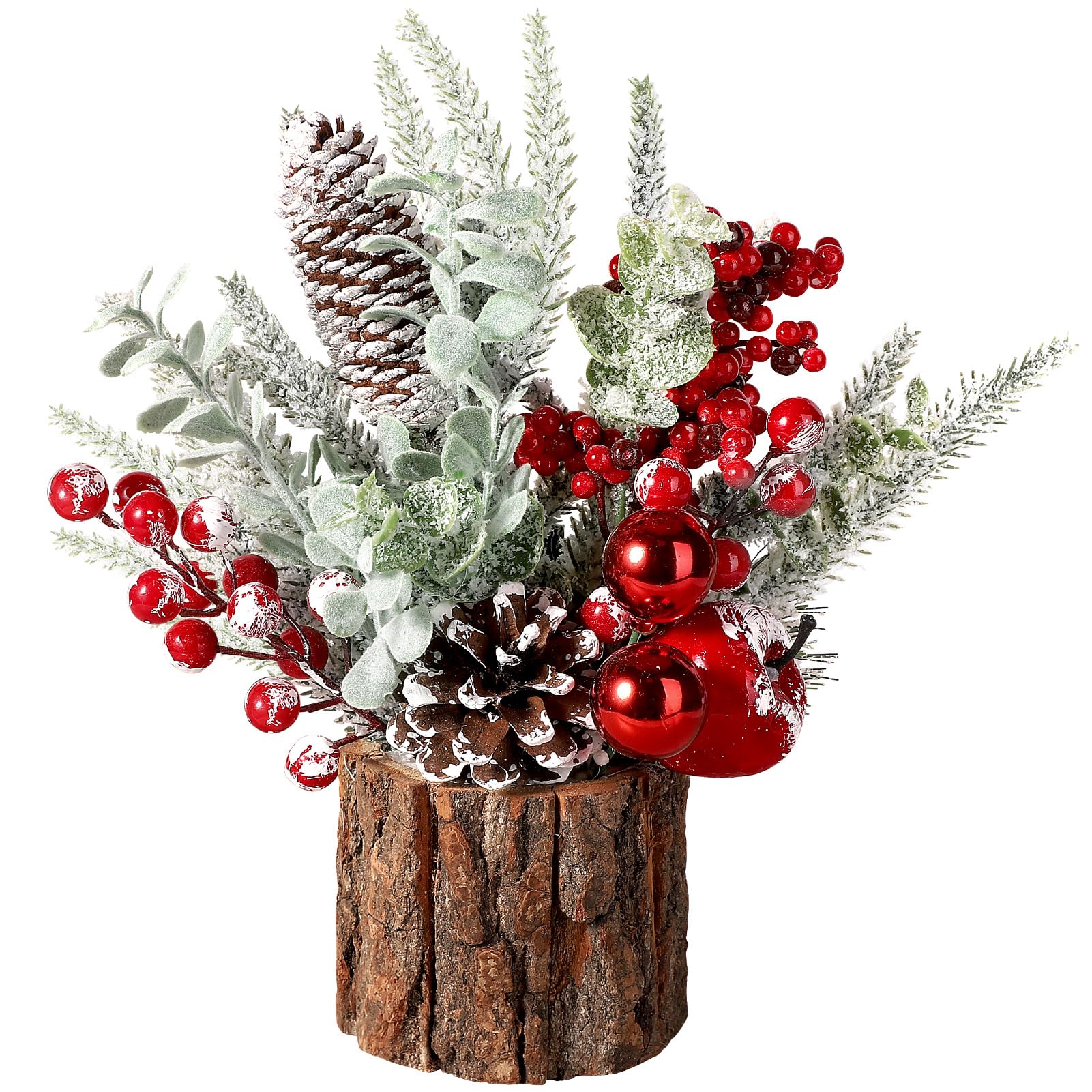 Merry & Bright Mini Tabletop Christmas Tree – Red Round