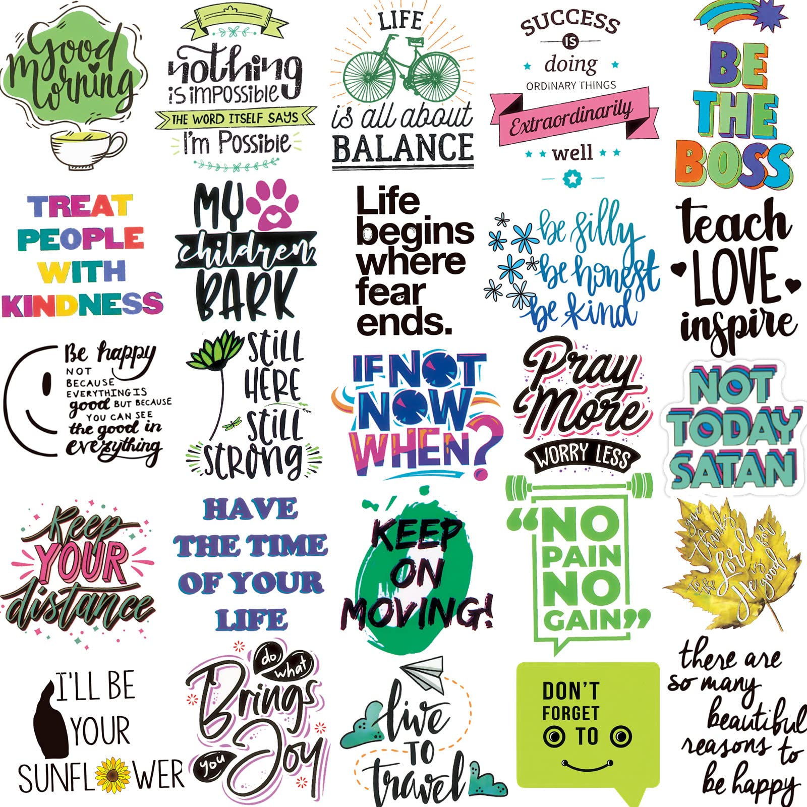 Merry & Bright 300PCS Motivational Words Stickers for Adults