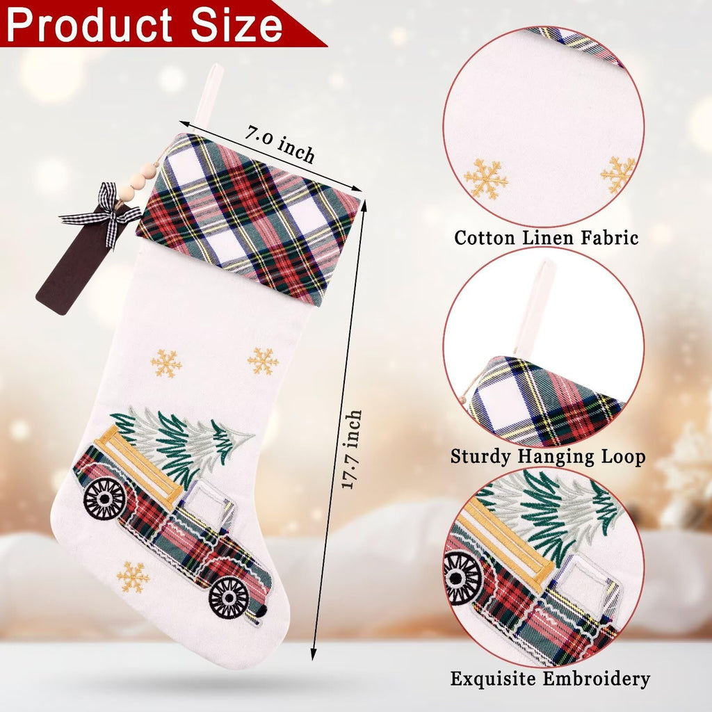 Merry & Bright Embroidered Christmas Stocking
