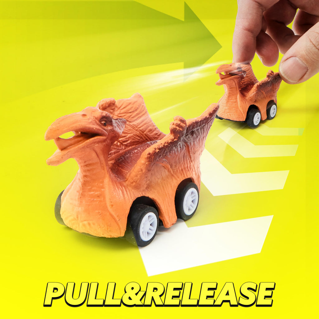 Merry and Bright Dinosaur Transport Carrier Truck with Mini Dinosaur Cars – 13-in-1 Play Set