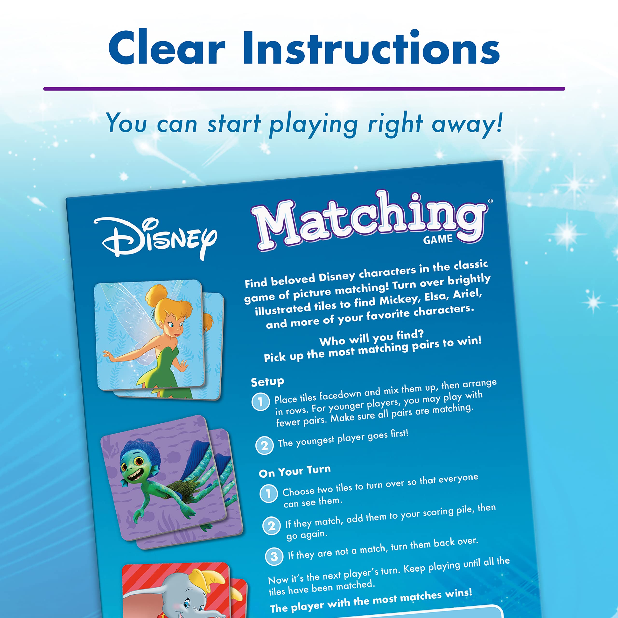 Merry & Bright Disney Classic Characters Matching Game for Kids