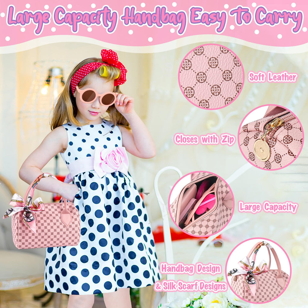 Merry and Bright 32-Piece Pink Travel Play Purse Set for Girls