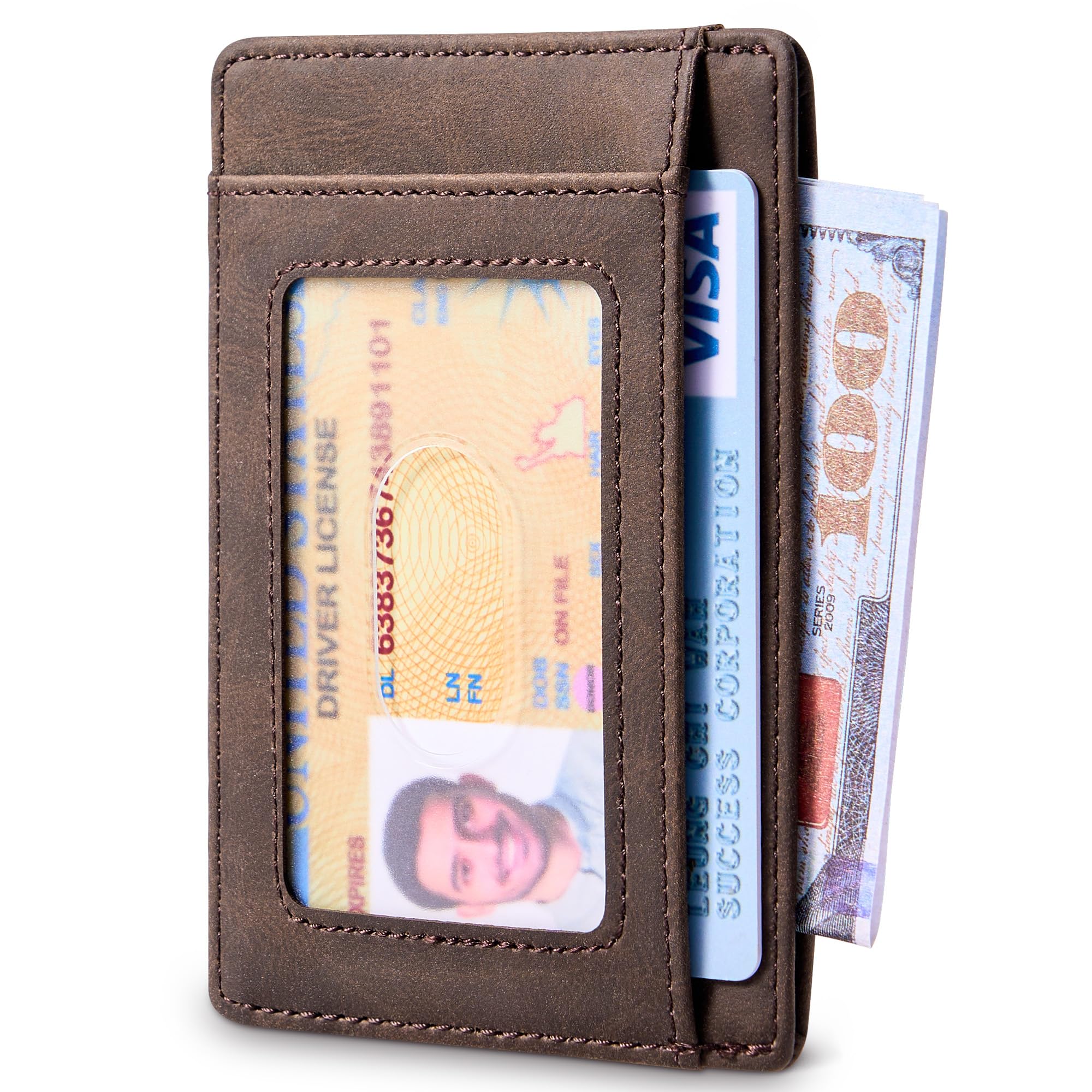 Merry & Bright Slim Wallet Front Pocket Minimalist Leather
