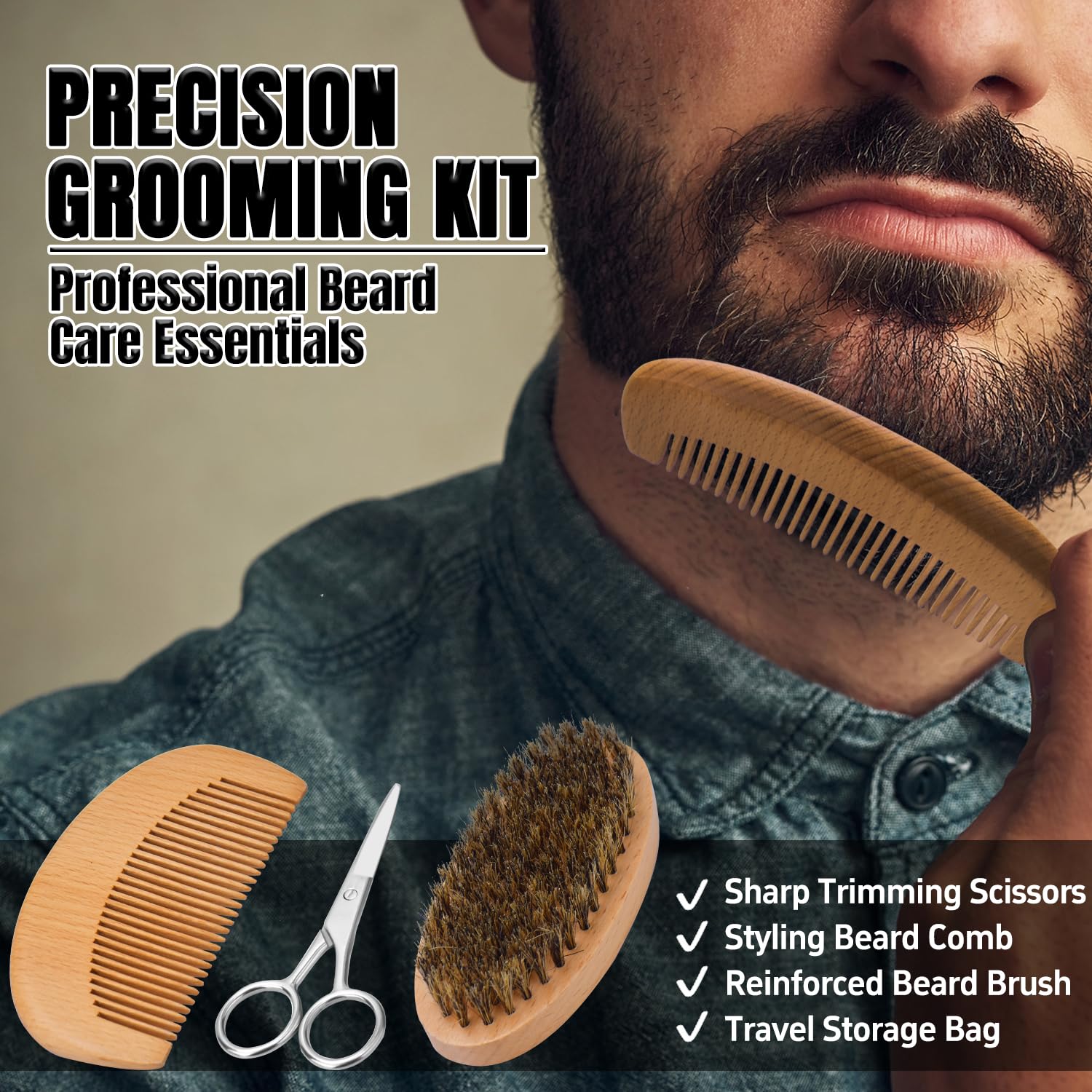 Merry & Bright Beard Grooming Kit – Complete Beard Care Set