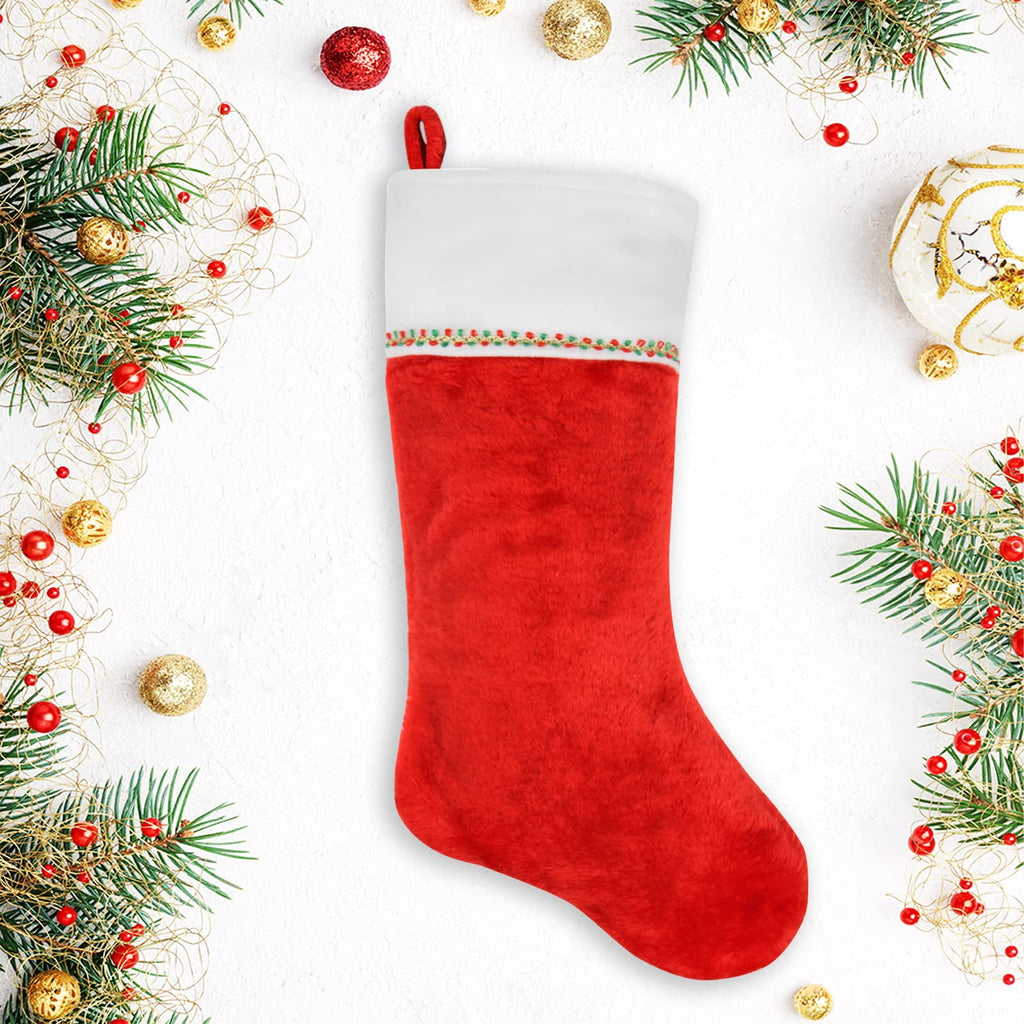 Merry & Bright  17" Plush Christmas Stocking