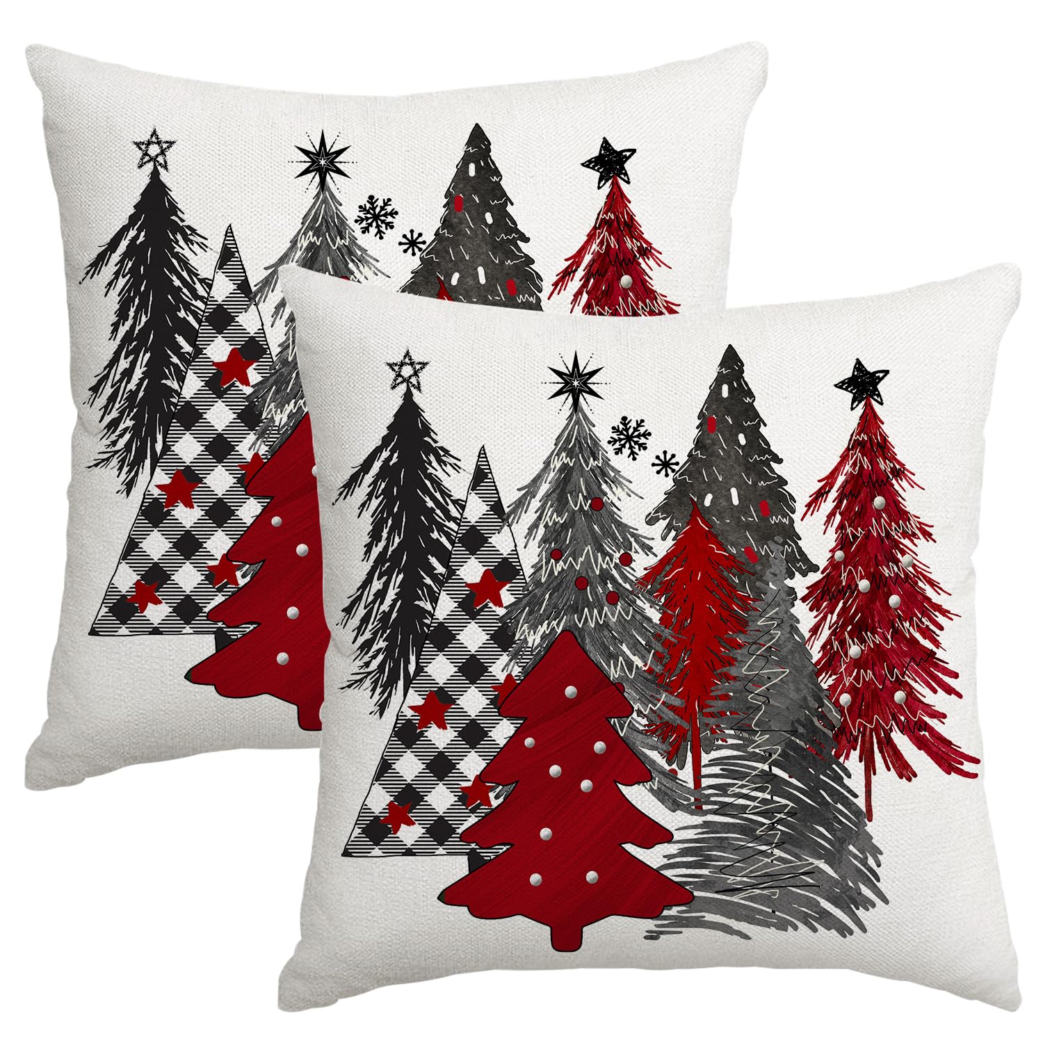 Merry & Bright: White Christmas Pillow Covers – 2-Pack Holiday Throw Pillow Case
