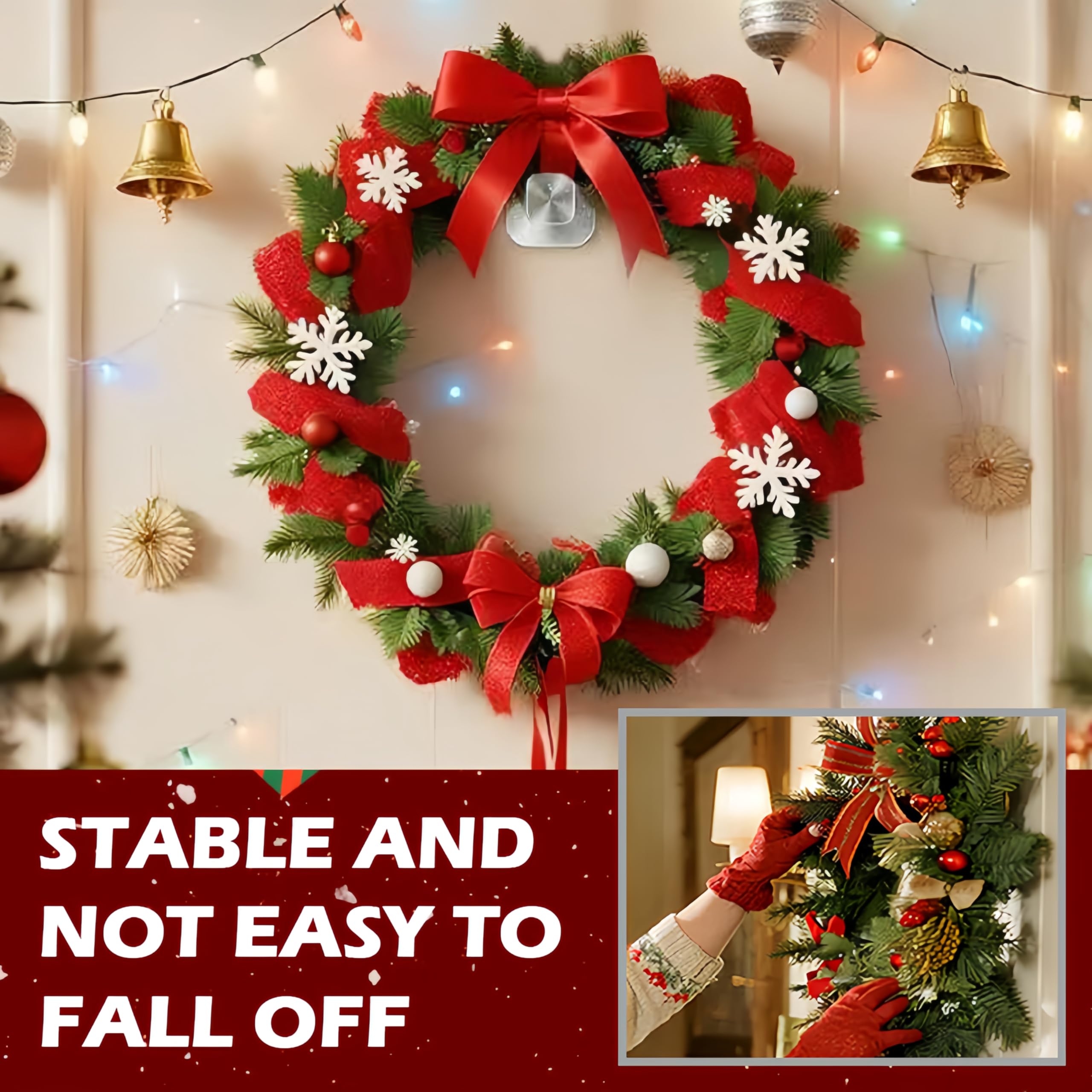 Merry & Bright: Gold Suction Cup Hooks – Holiday Wreath & Decor Hangers