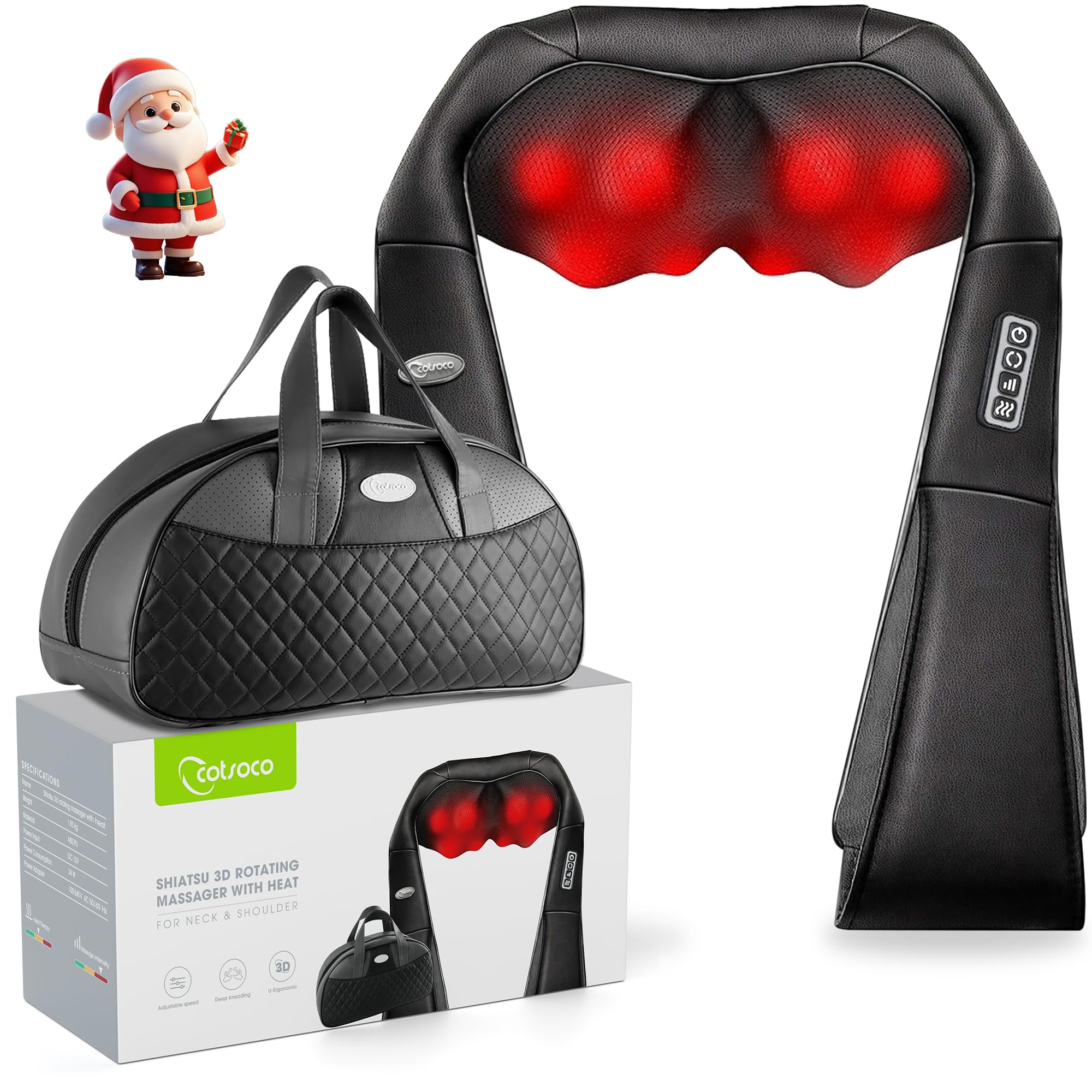 Merry & Bright Neck & Shoulder Massager – Deep Tissue with Heat