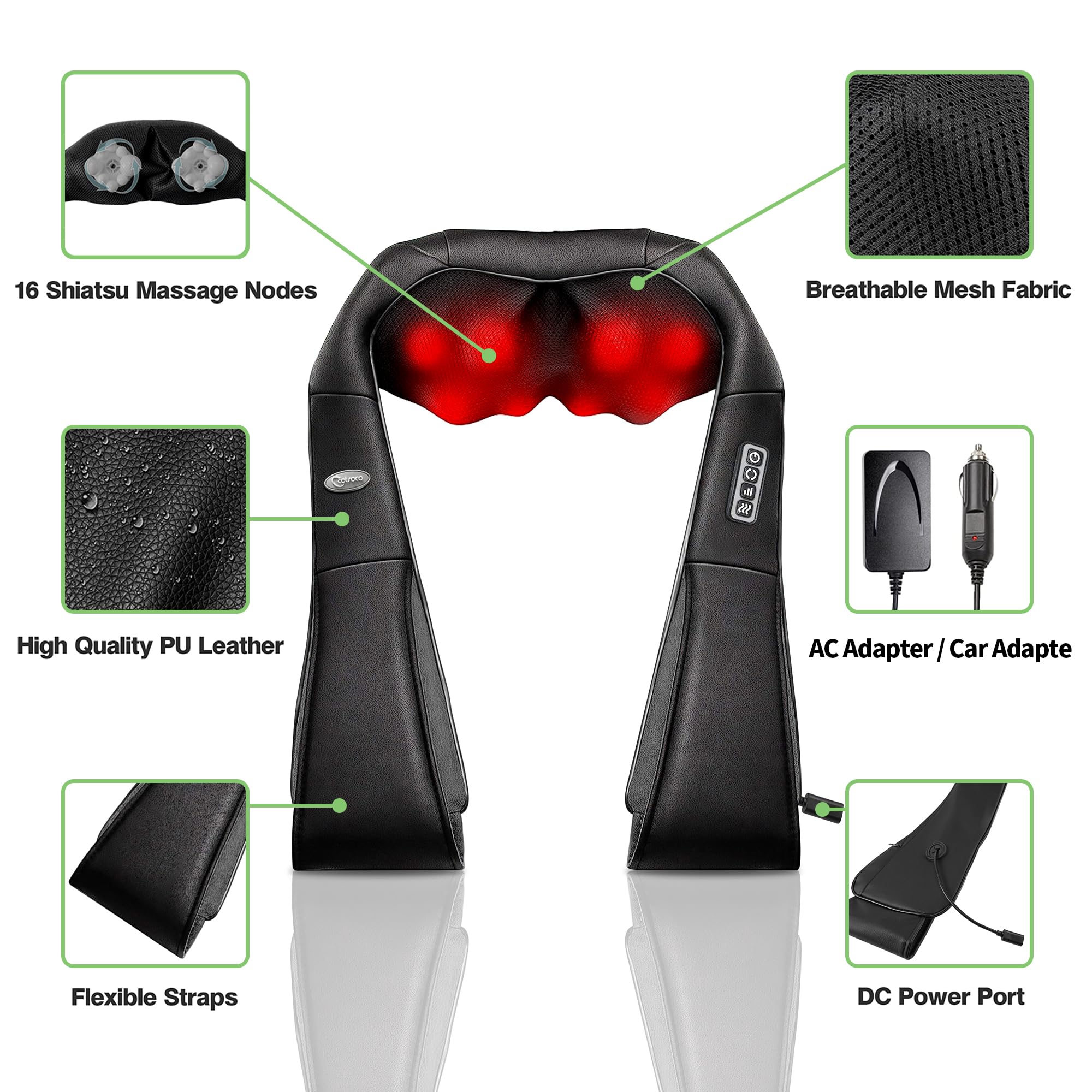 Merry & Bright Neck & Shoulder Massager – Deep Tissue with Heat