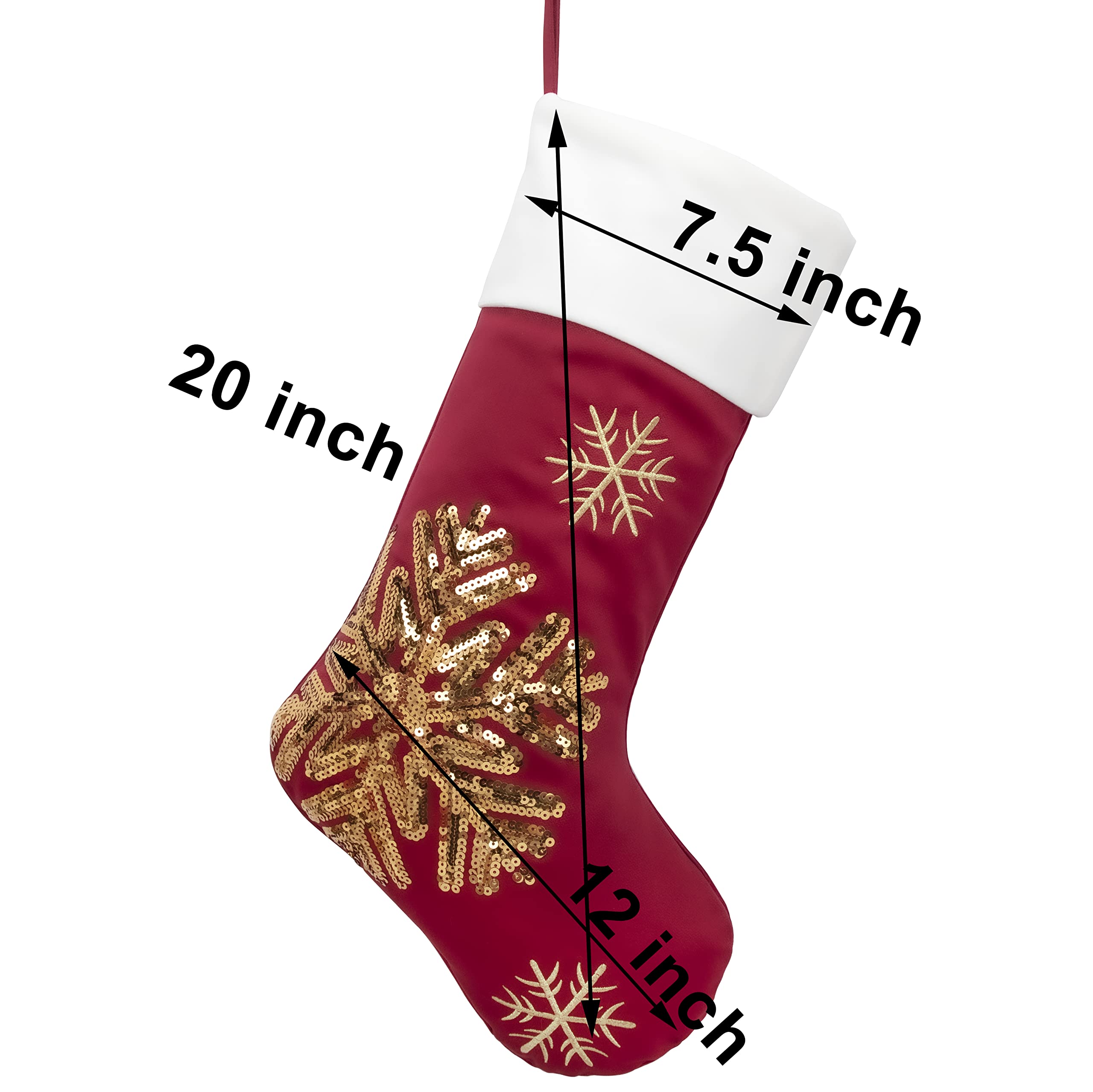 Merry & Bright Family Christmas Stockings Set of 6 New Embroidery