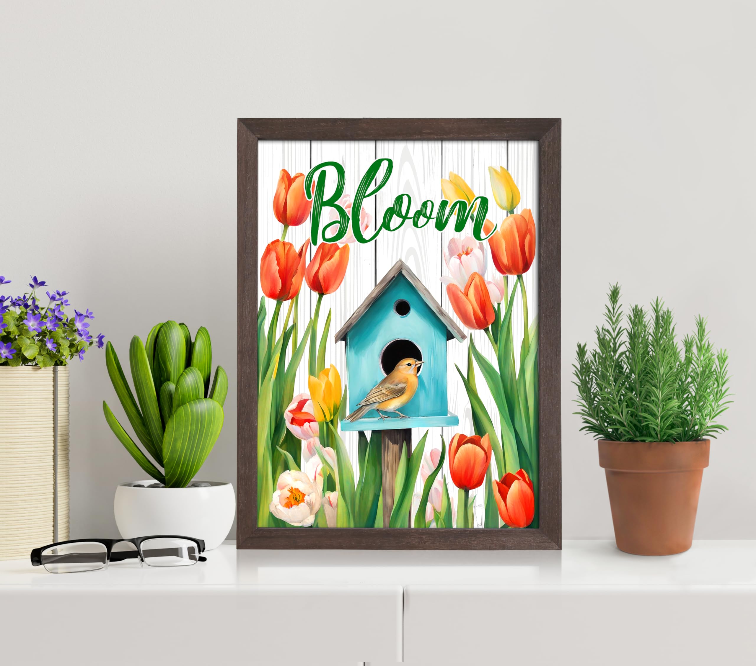 Merry & Bright: Walnut Christmas Farmhouse Wall Art – Switchable Prints