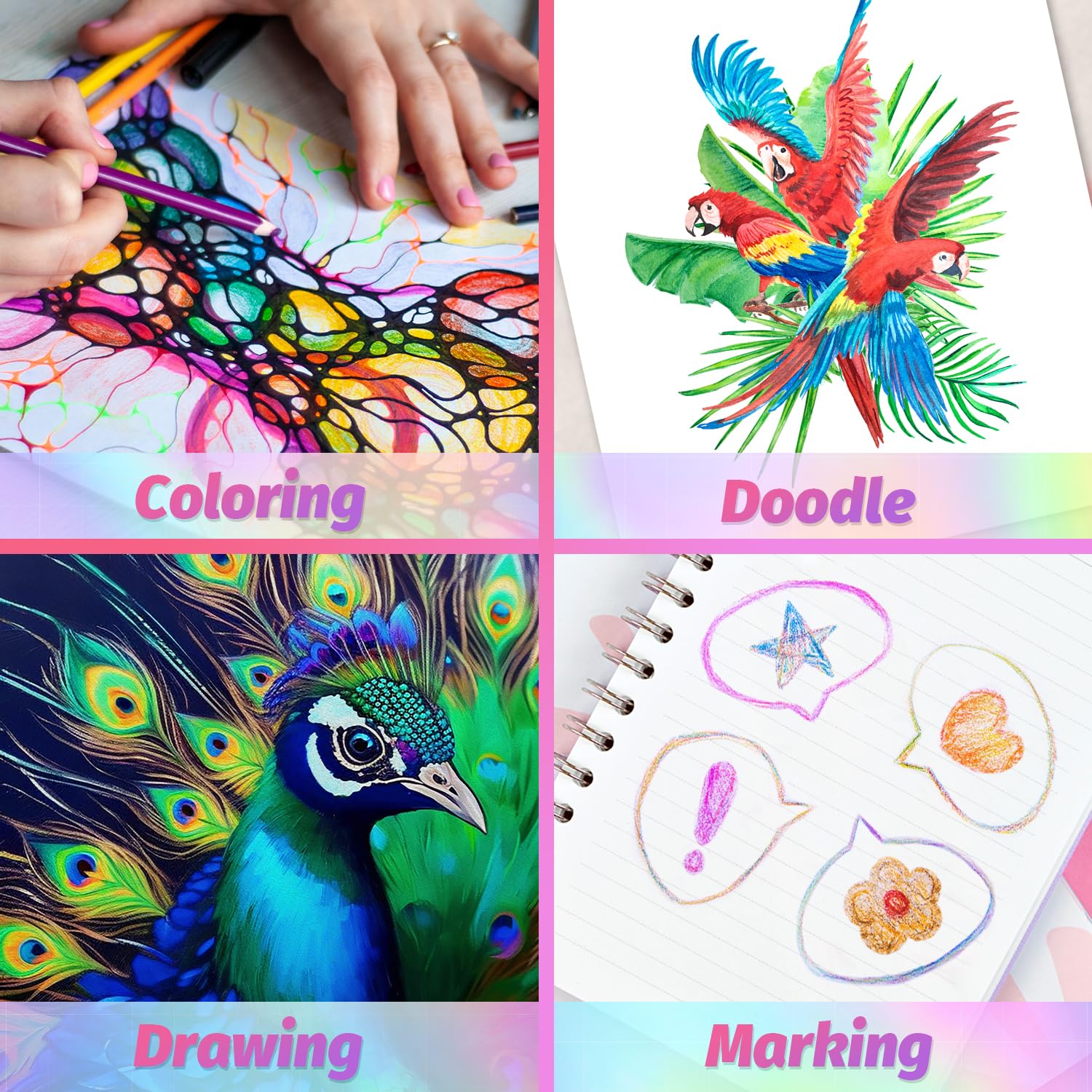 Merry & Bright 12-Color Rainbow Pencils – Creative Art Gift Set