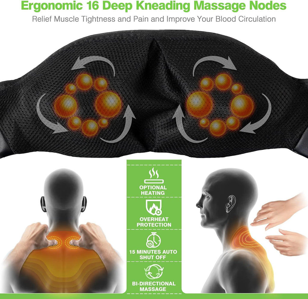 Merry & Bright Neck & Shoulder Massager – Deep Tissue with Heat
