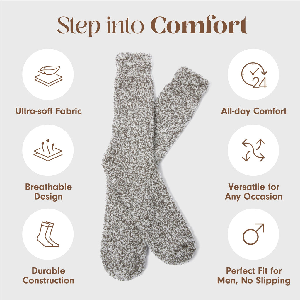 Merry & Bright Fluffy Fuzzy Cloud Socks for Men