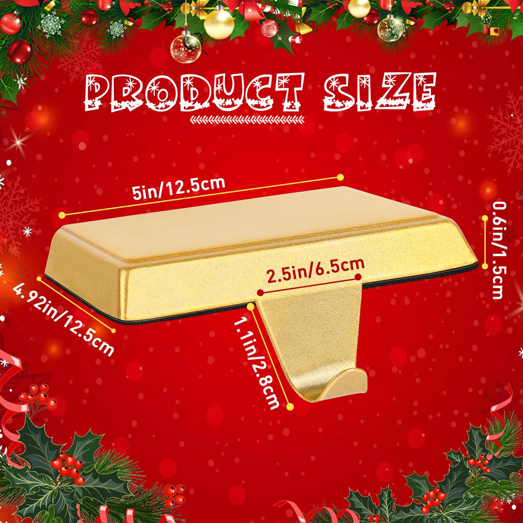 Merry & Bright 6 Pack Metal Christmas Stocking Holders for Mantle Heavy Duty