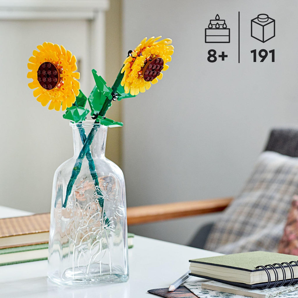 Merry & Bright LEGO Sunflowers Building Kit (40524) – 191 Pieces, Custom Flower Display