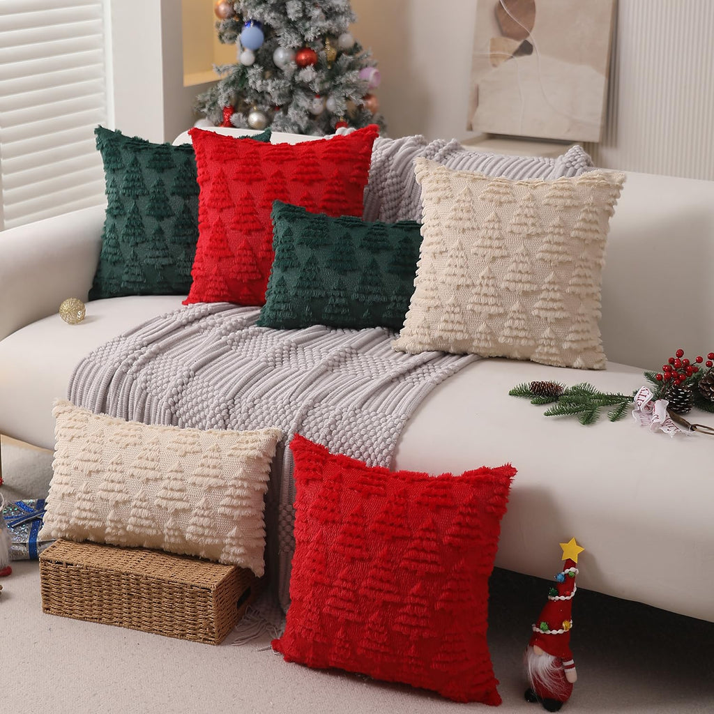 Merry & Bright Christmas Pillow Cover – Soft & Durable 18x18 Inch Holiday Deco