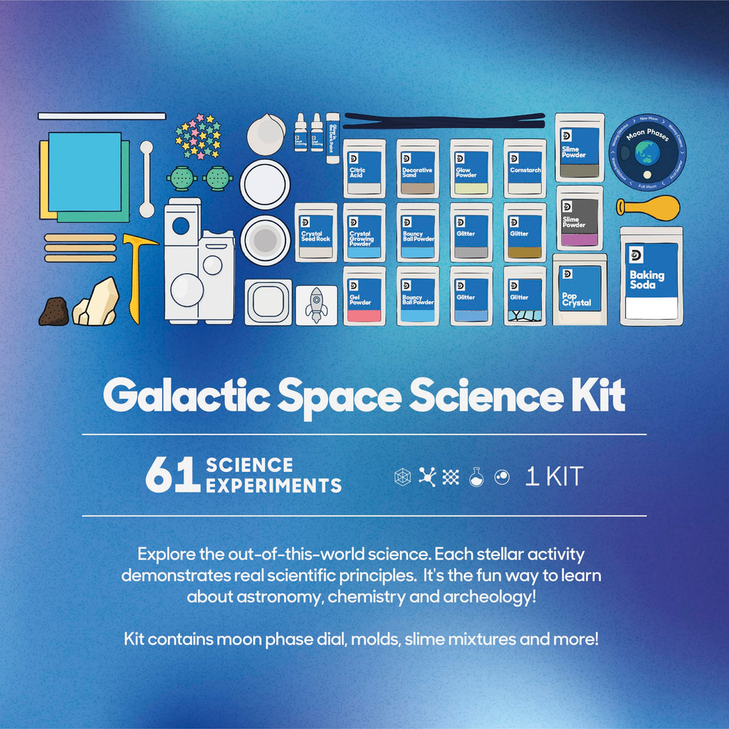 Merry and Bright Galactic Space Science Kit – 61 Space-Themed STEM Experiments