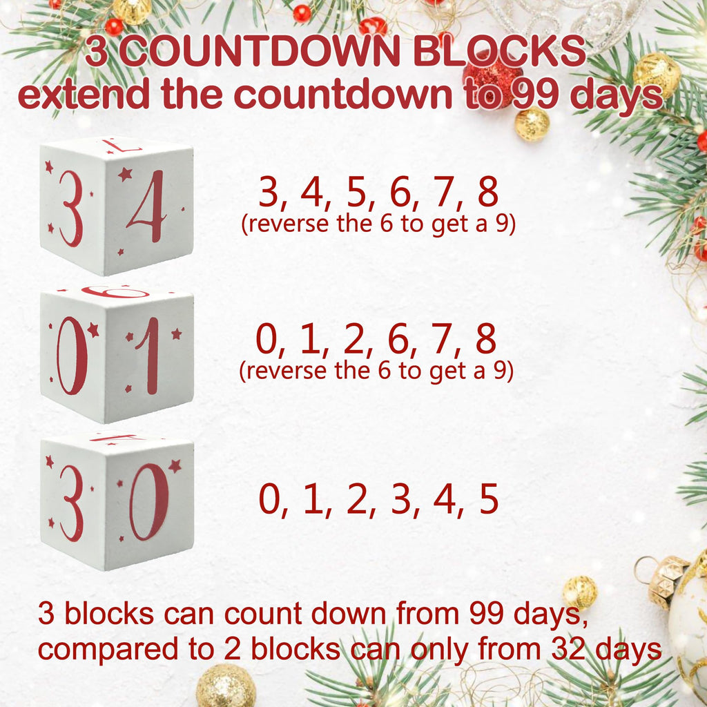 Merry & Bright: Christmas Countdown Blocks – 3D Santa Sleigh Holiday Décor