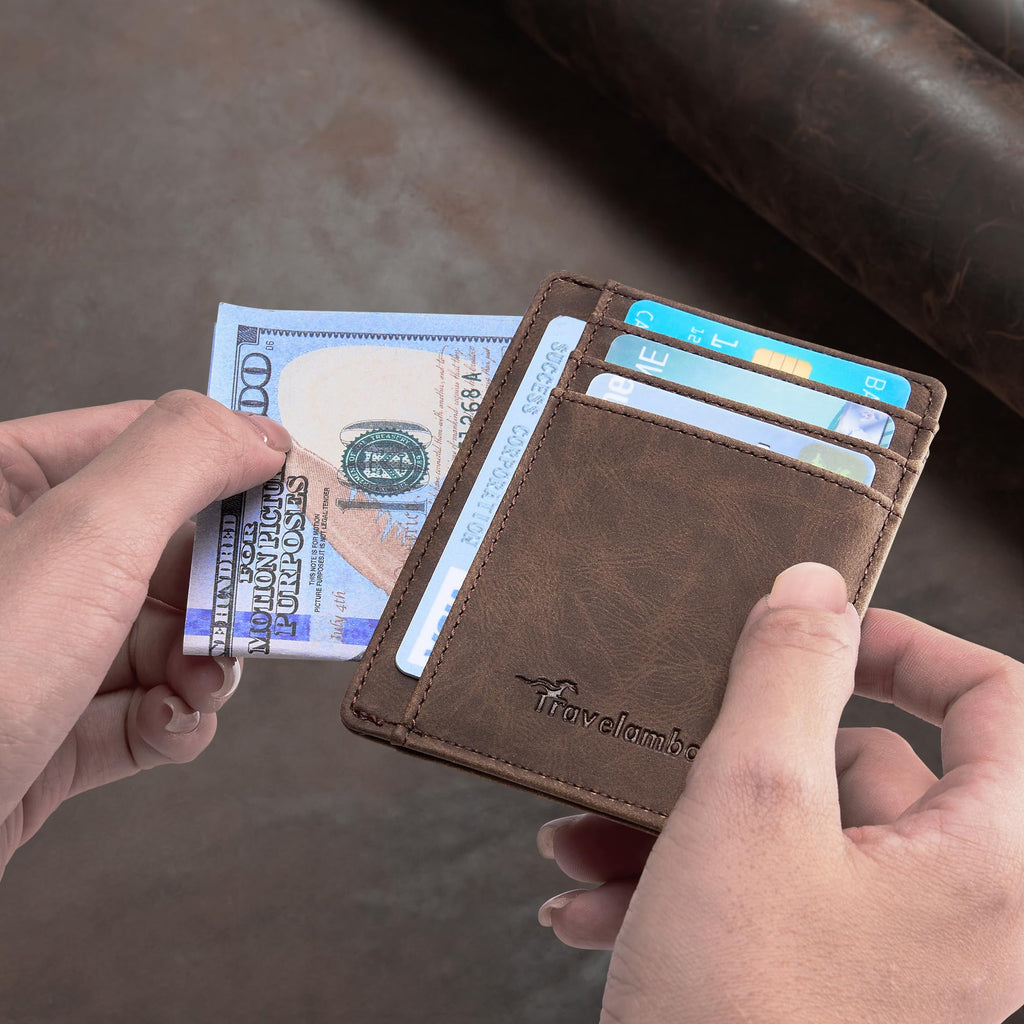 Merry & Bright Slim Wallet Front Pocket Minimalist Leather