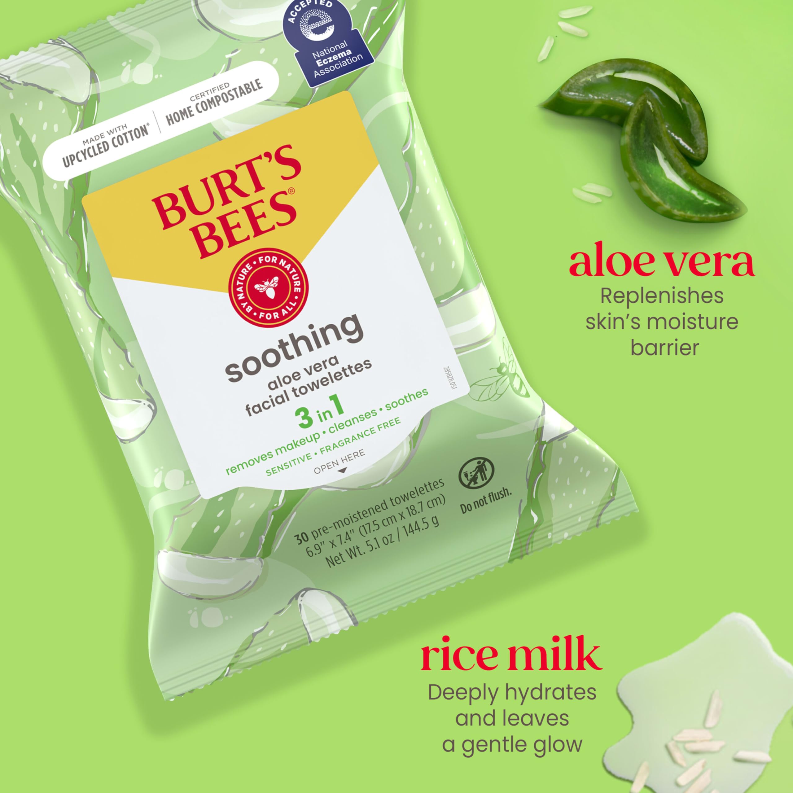 Merry & Bright Burt's Bees Soothing Facial Towelettes – Sensitive | 3 x 30 Ct.