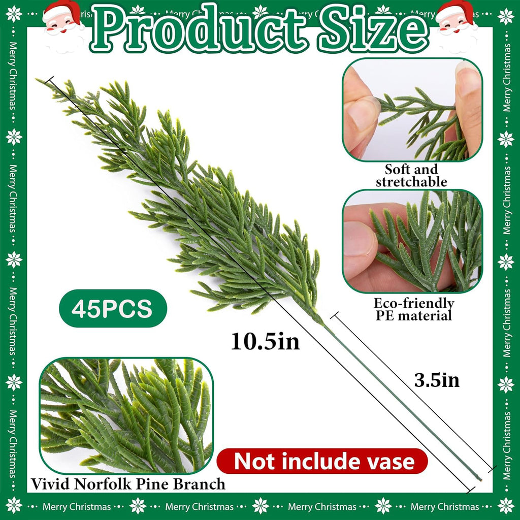 Merry & Bright  Red Berry Christmas Pine Branches – 60PCS