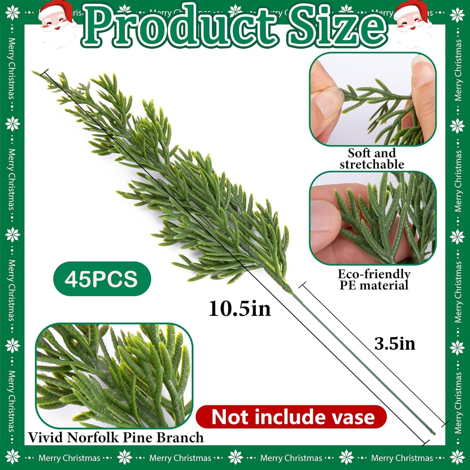 Merry & Bright  Red Berry Christmas Pine Branches – 60PCS
