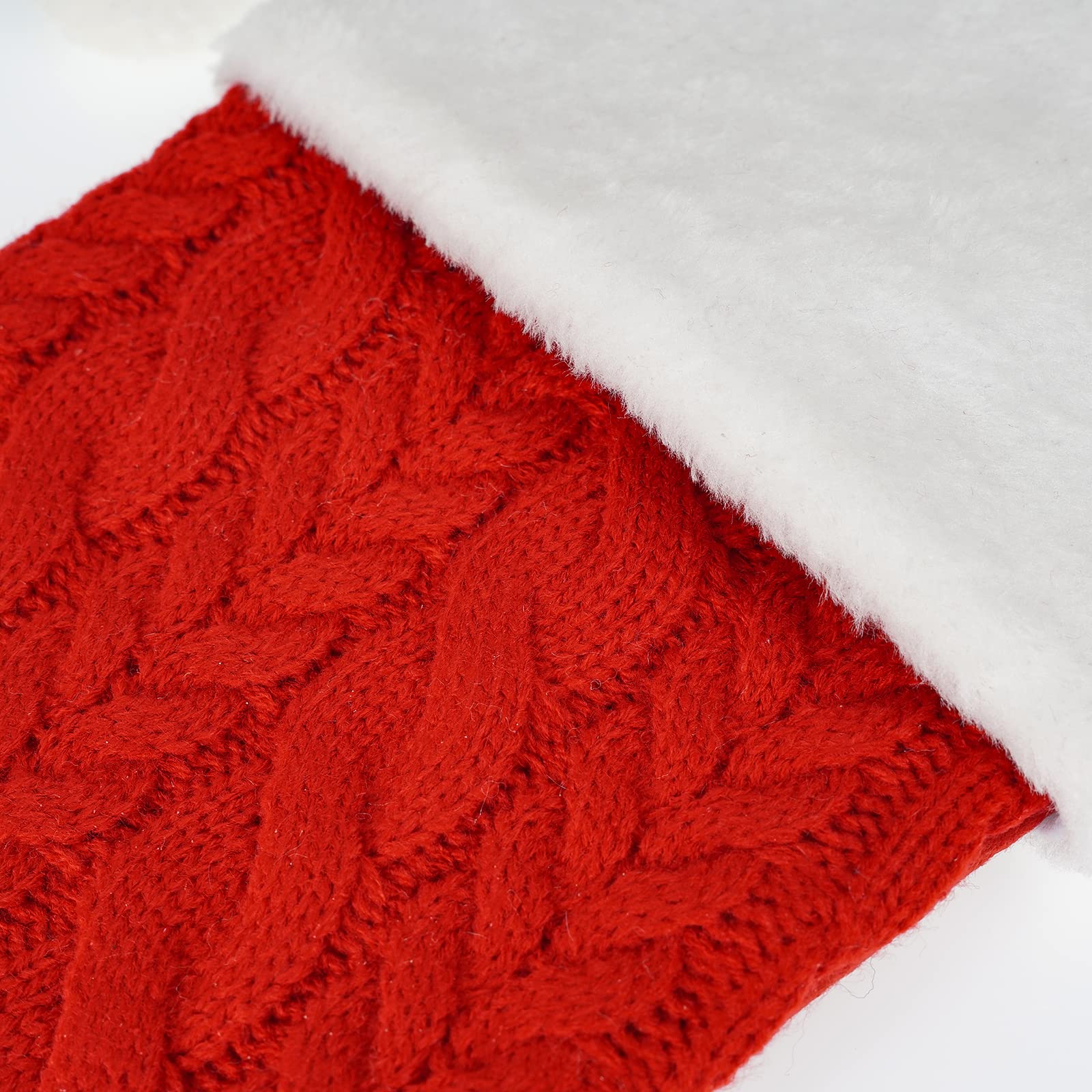 Merry & Bright Red Knit Christmas Stocking – Large Holiday Decor