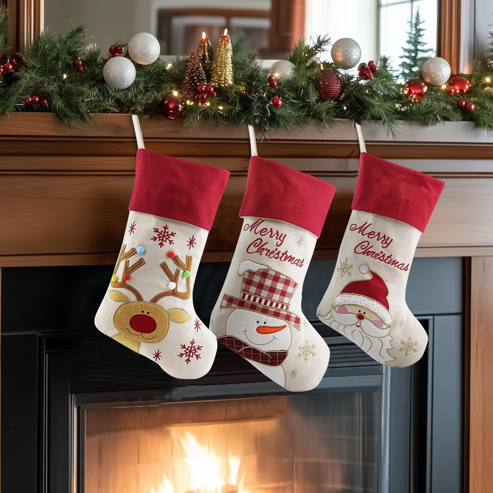 Merry & Bright: Assorted 3-Pack Christmas Stockings