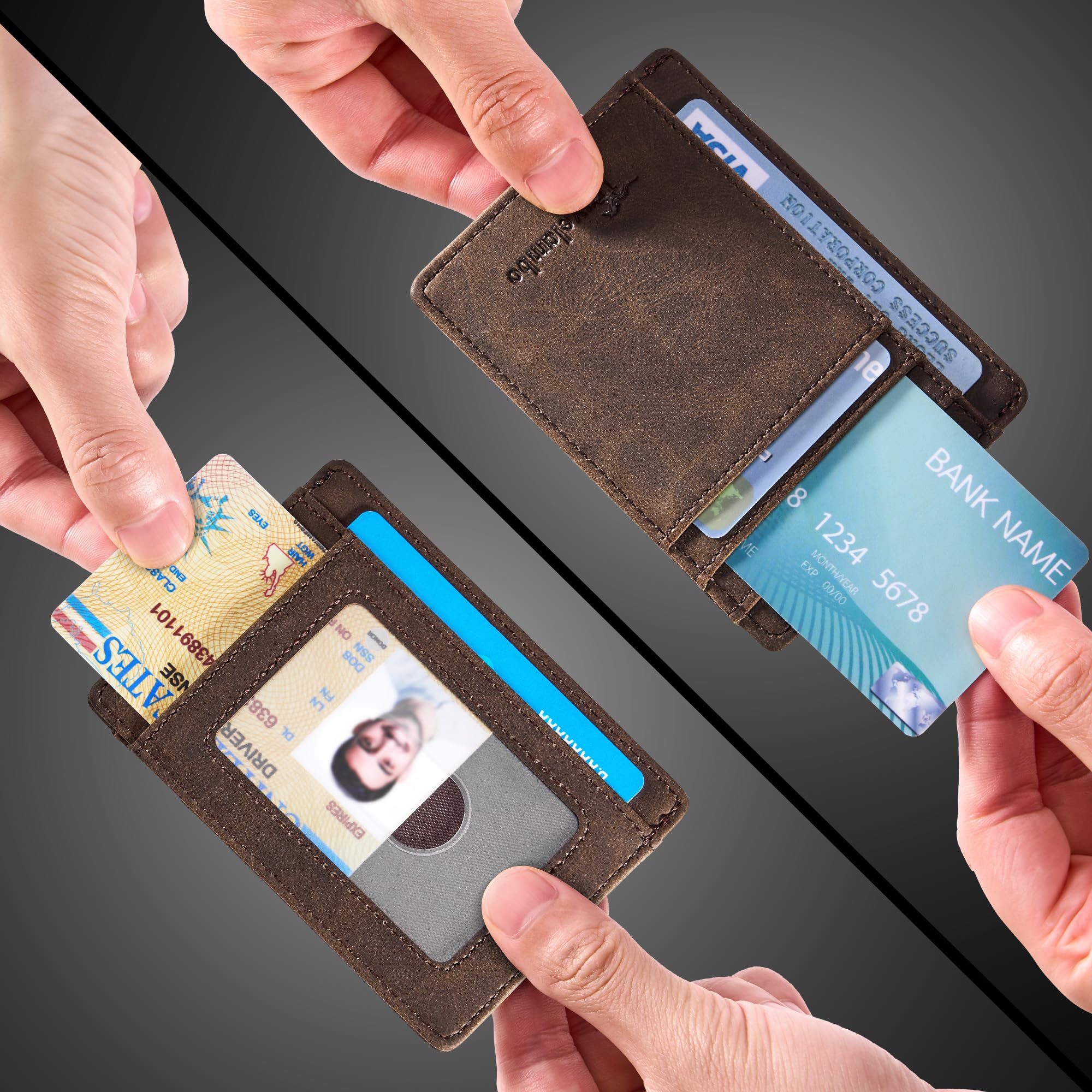 Merry & Bright Slim Wallet Front Pocket Minimalist Leather