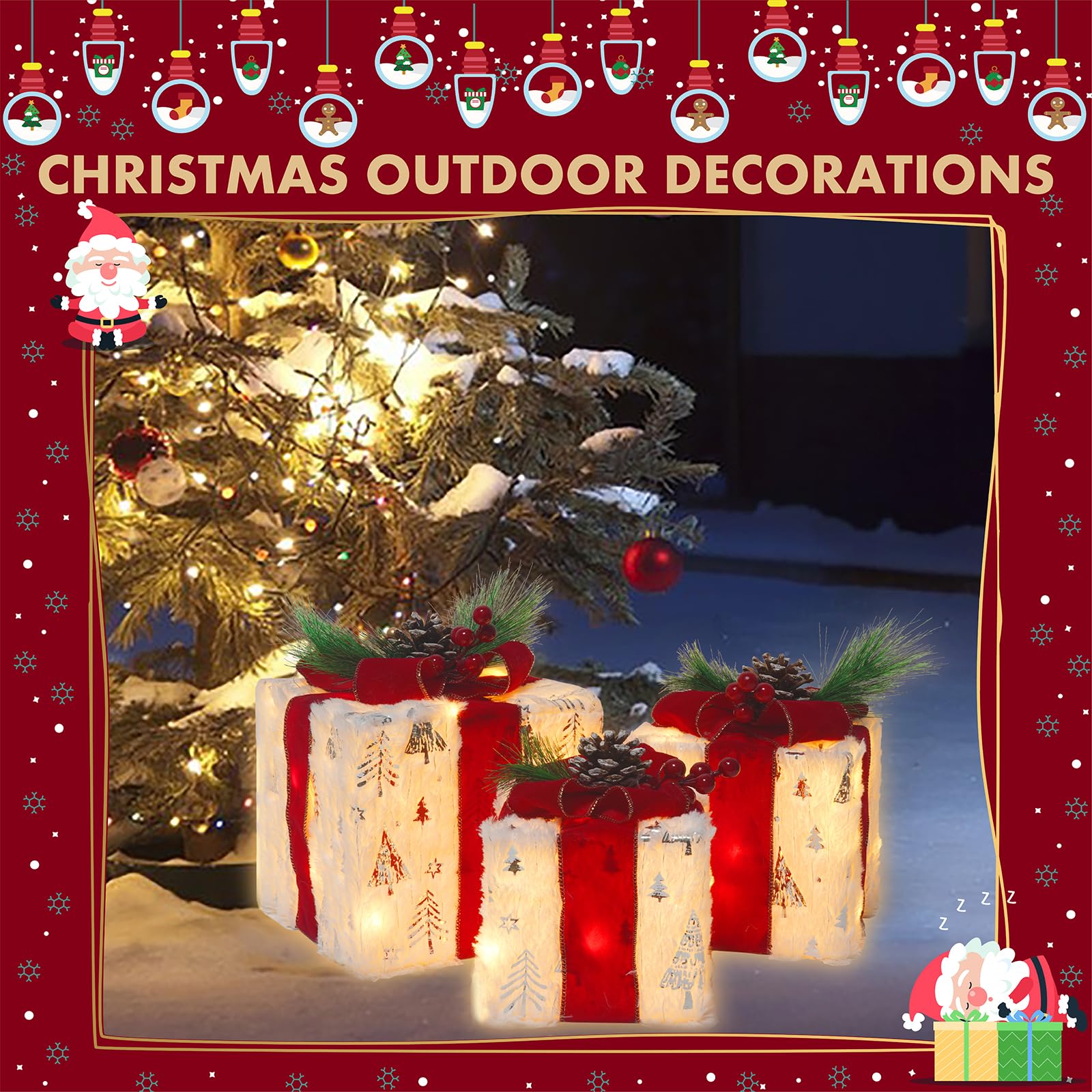 Merry & Bright: LED Lighted Christmas Gift Boxes – Holiday Décor Set of 3