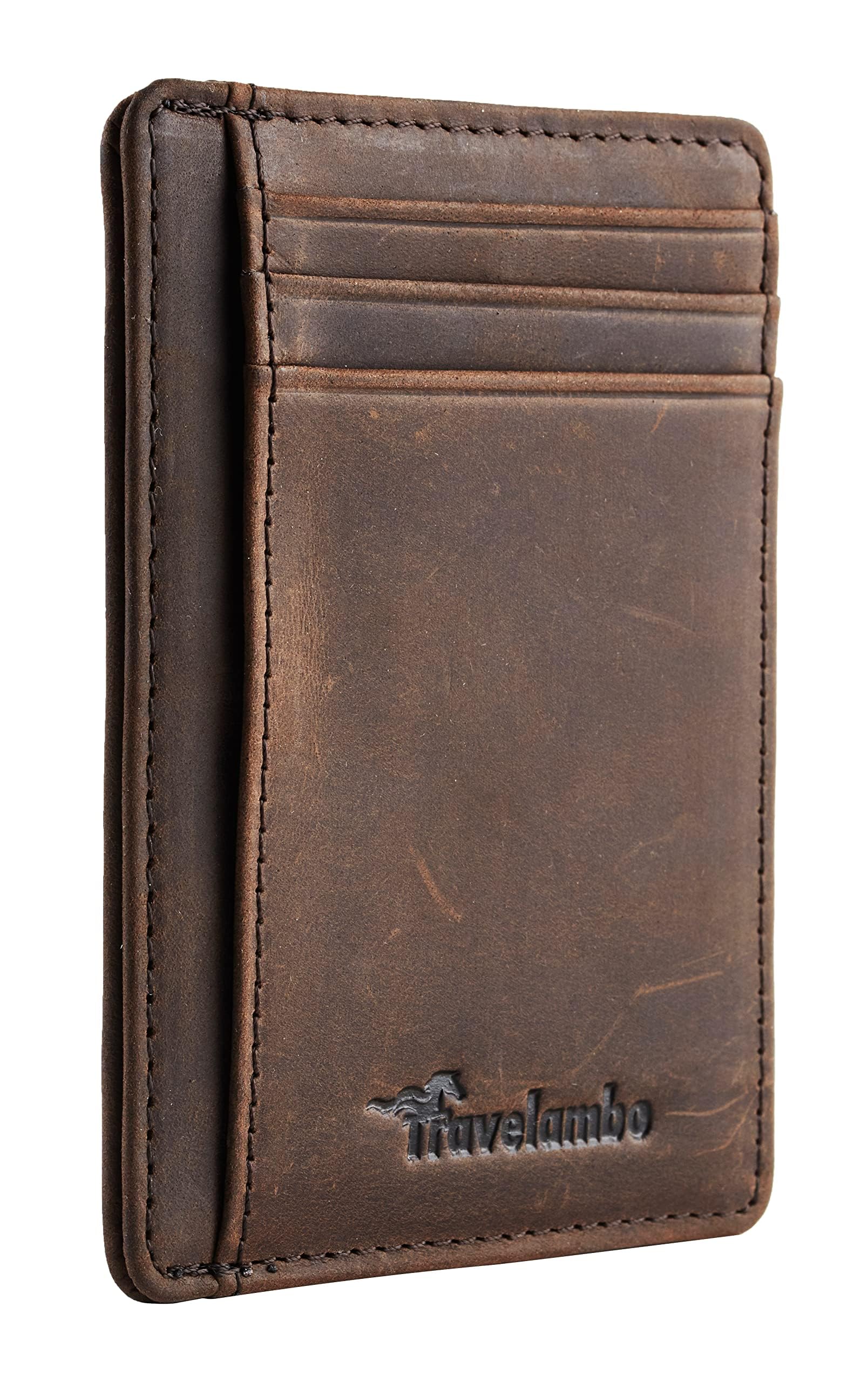 Merry & Bright Slim Wallet Front Pocket Minimalist Leather