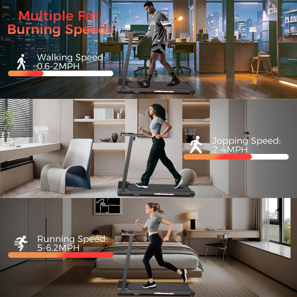 Merry & Bright: Foldable Home Treadmill – 3.0HP Quiet Walking & Running Pad