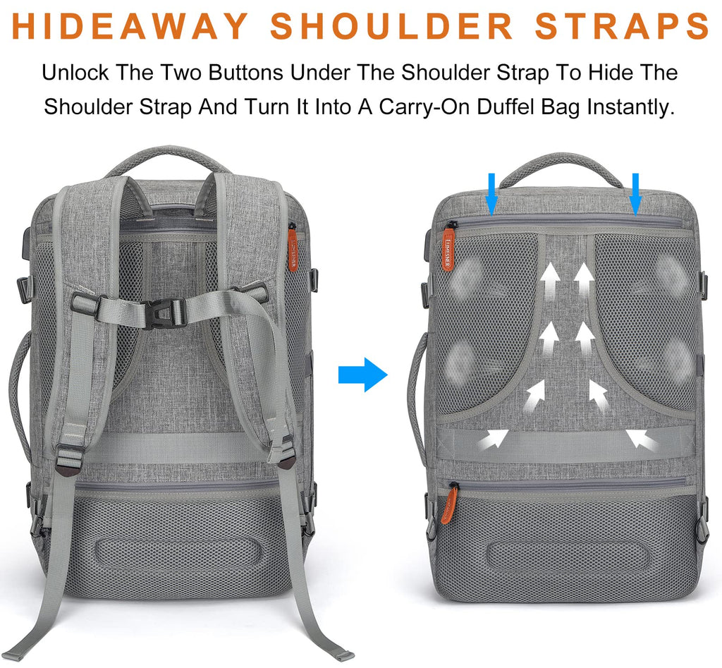 Merry & Bright Travel Backpack with 4 Packing Cubes – 40L Expandable Carry-On