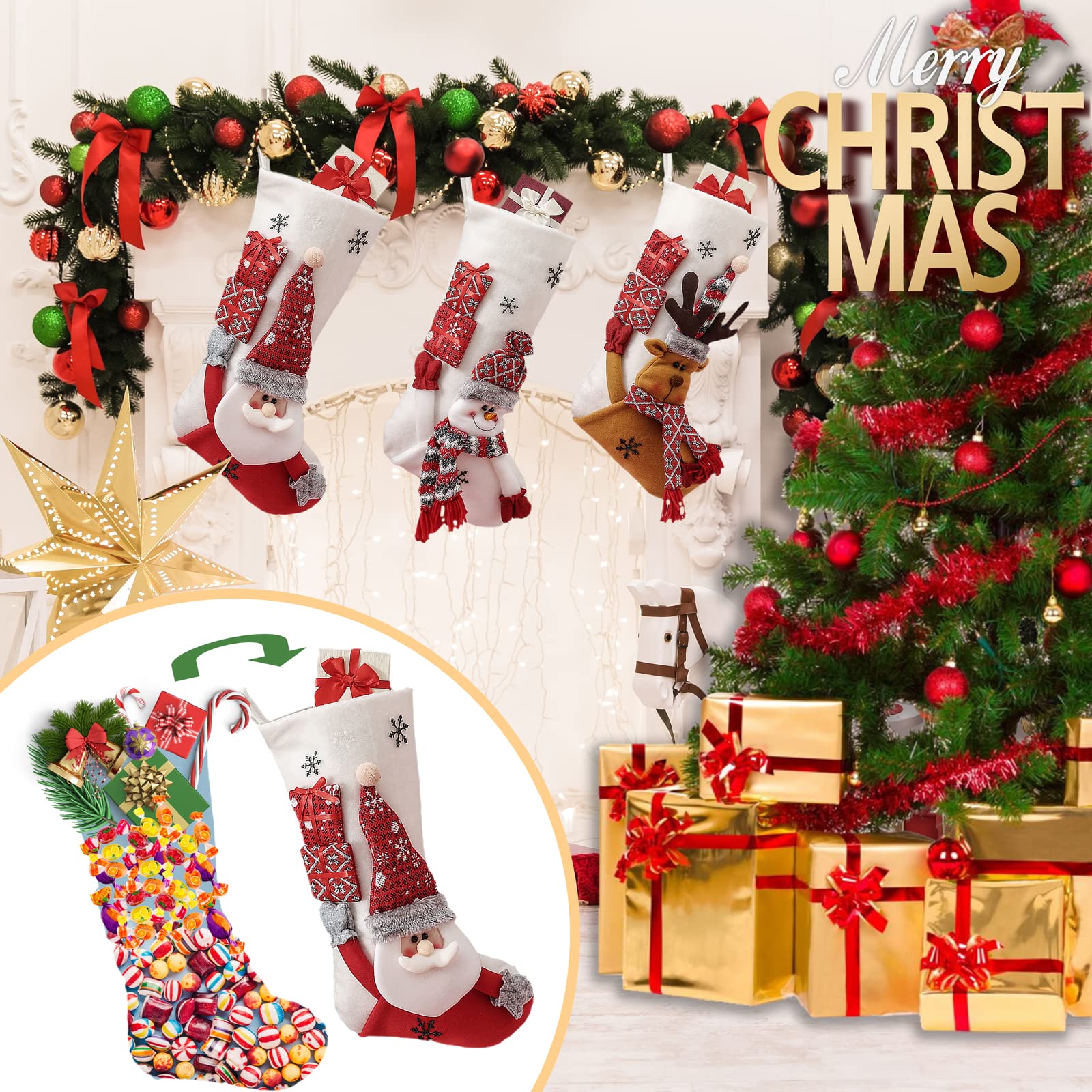 Merry & Bright 3 Pack Velvet Stockings!