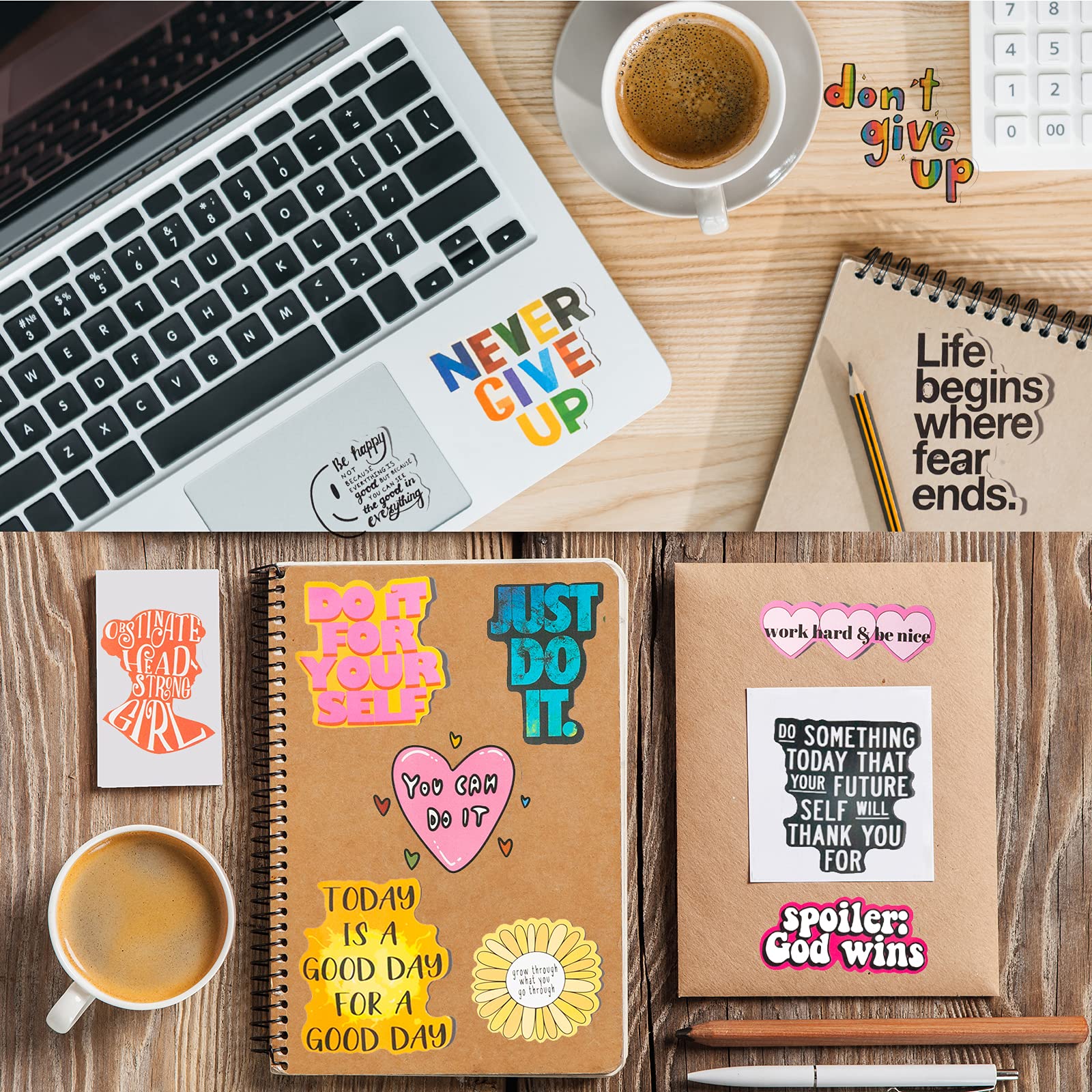 Merry & Bright 300PCS Motivational Words Stickers for Adults