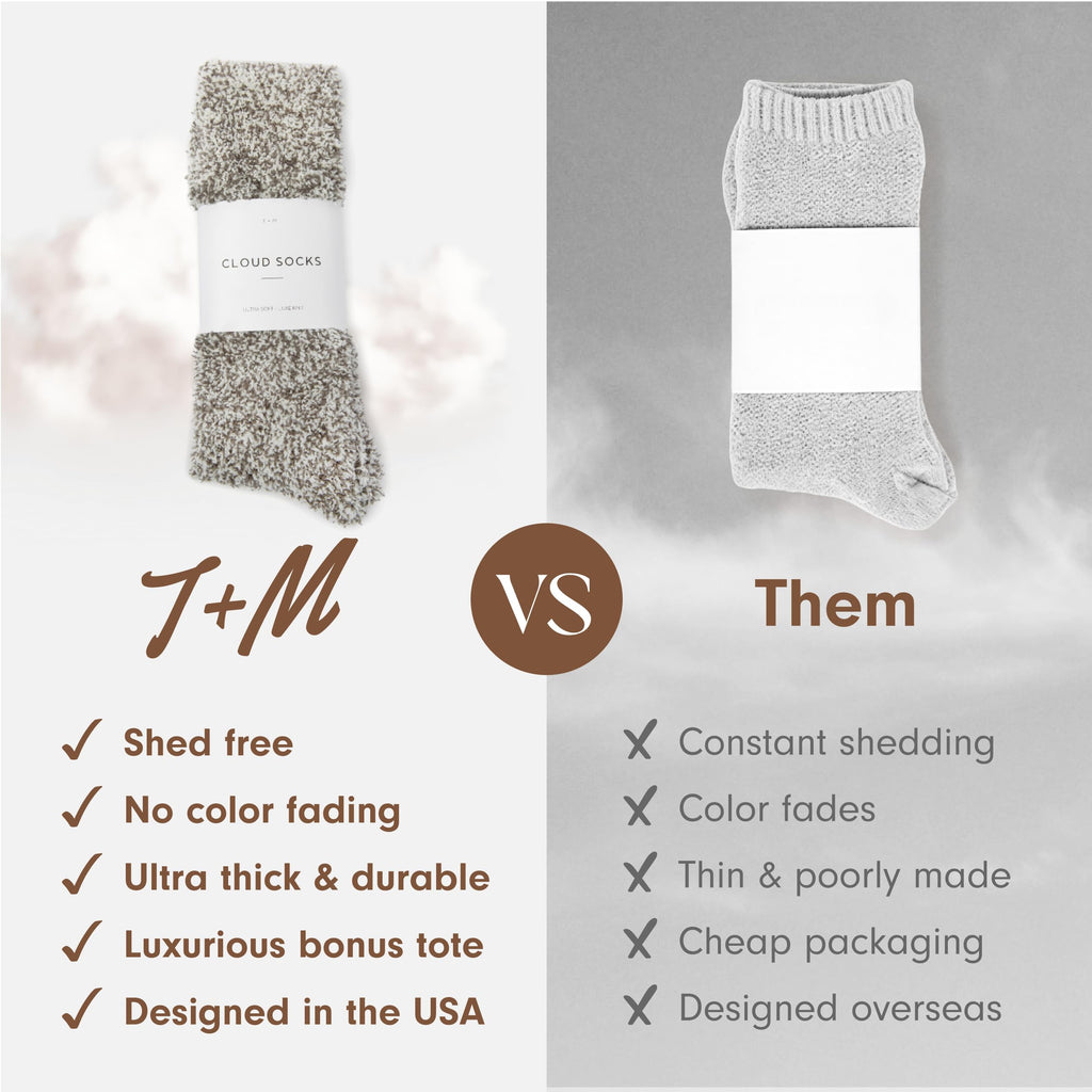 Merry & Bright Fluffy Fuzzy Cloud Socks for Men