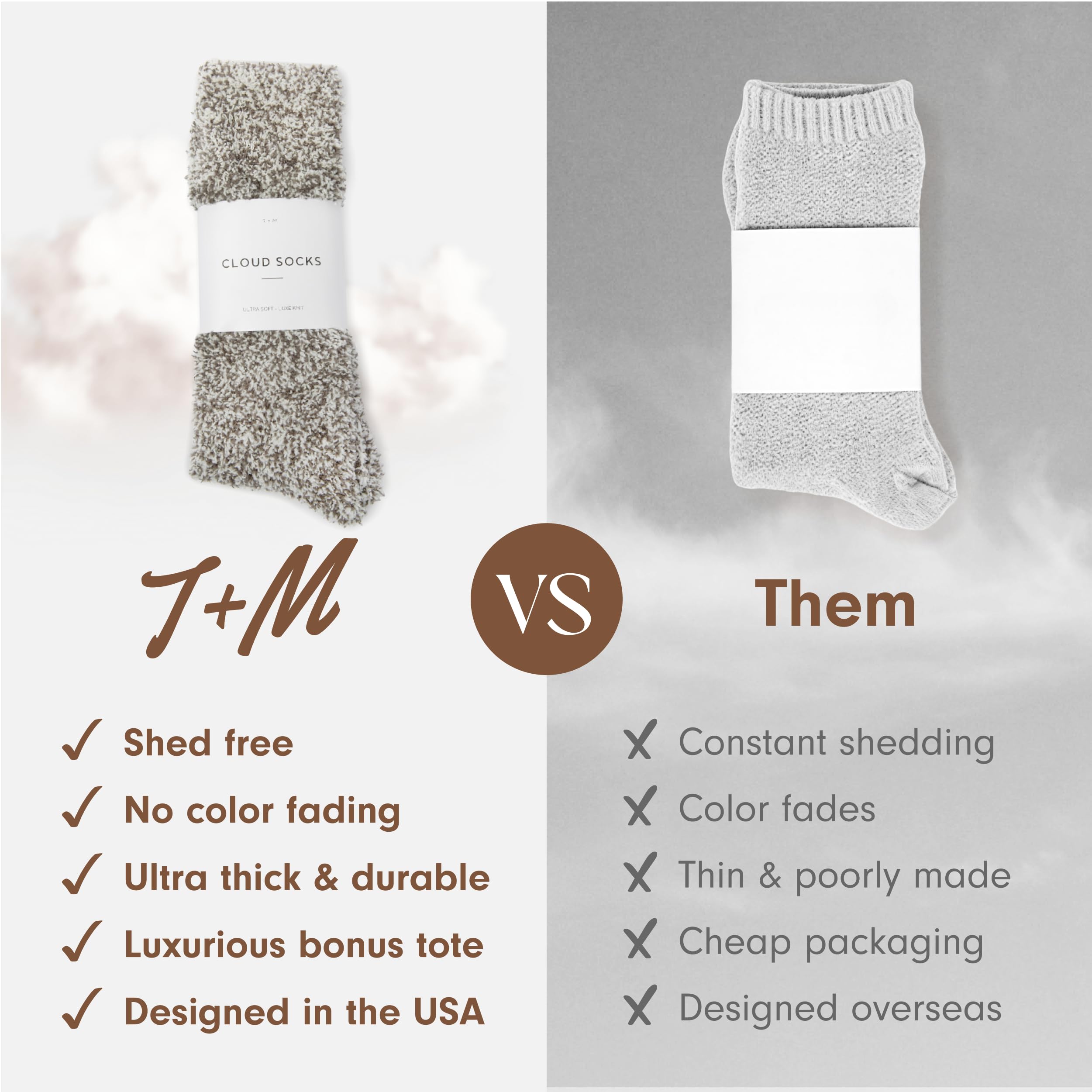 Merry & Bright Fluffy Fuzzy Cloud Socks for Men