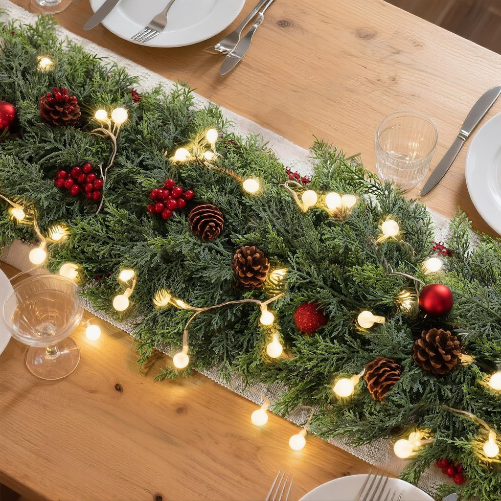 Merry & Bright Christmas Cedar Garland - 16ft
