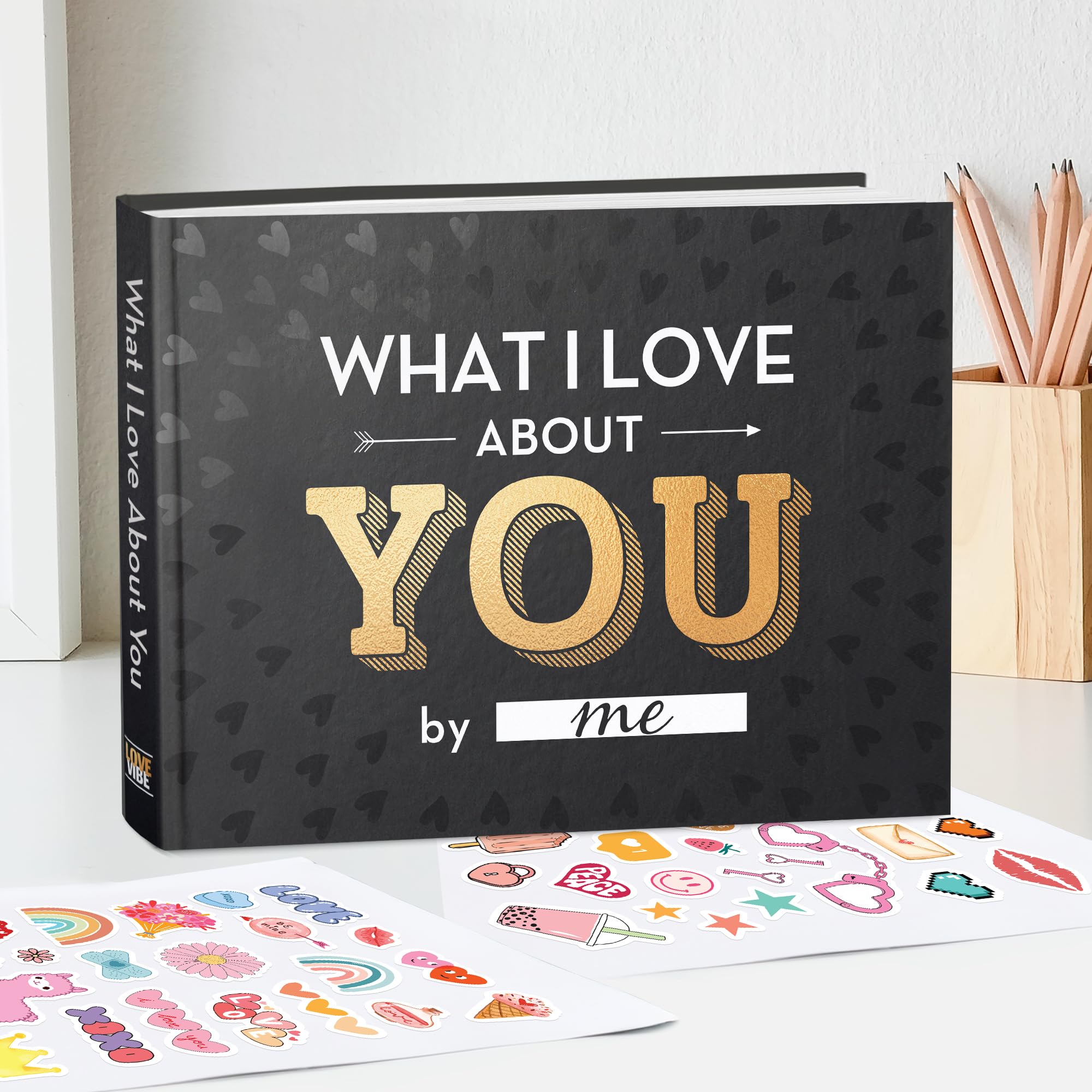 Merry & Bright Personalized “What I Love About You” Fill-in-the-Blank Book – 112 Pages