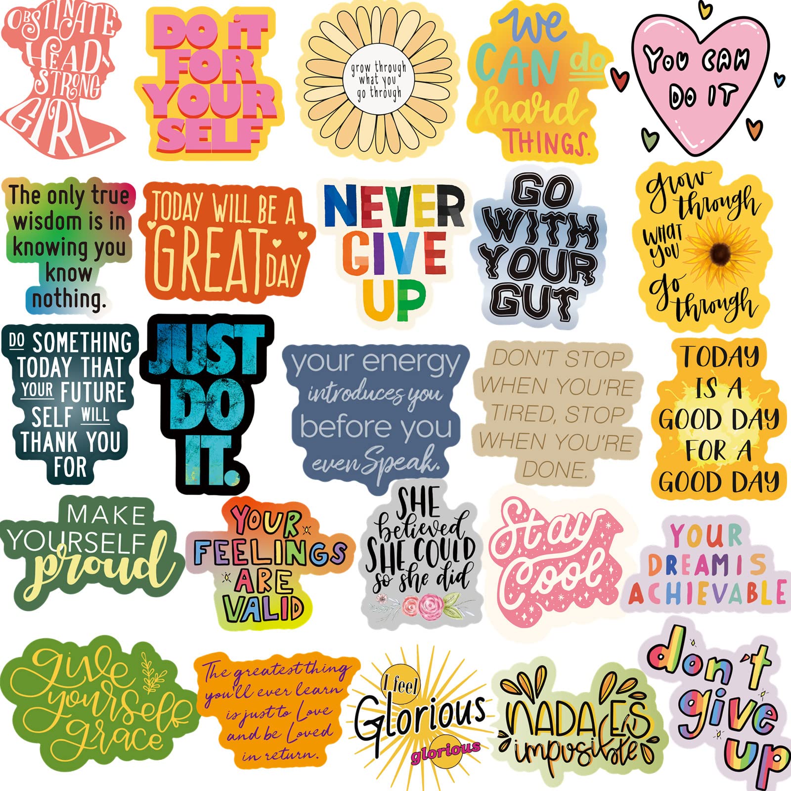 Merry & Bright 300PCS Motivational Words Stickers for Adults