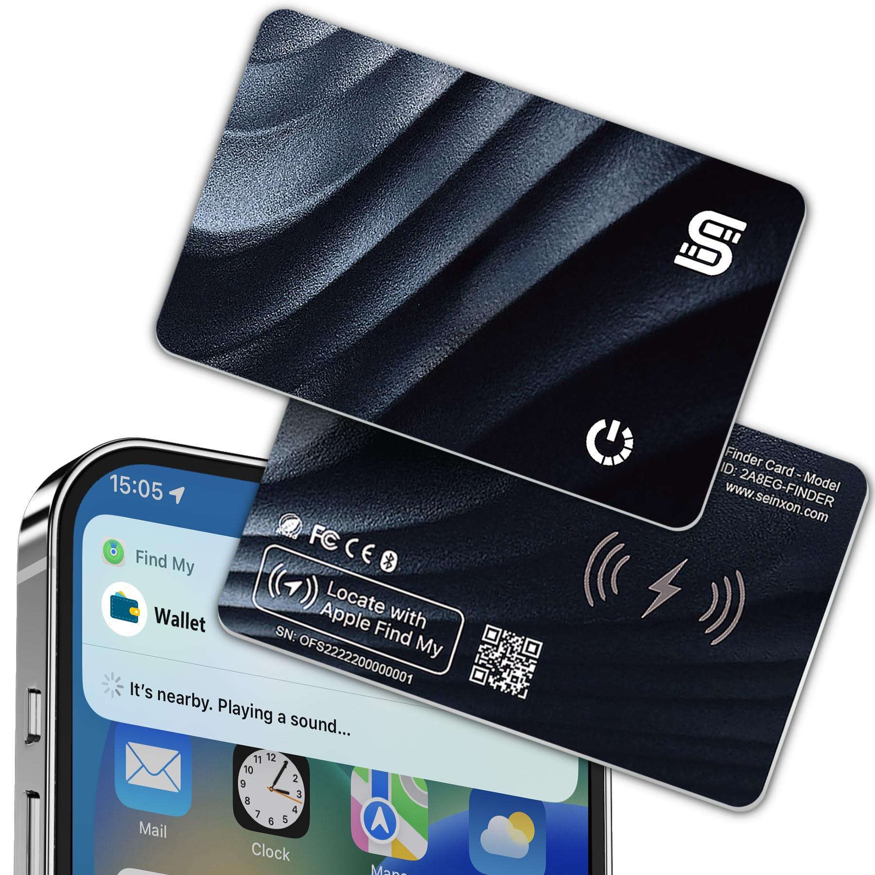 Merry & Bright Wireless Bluetooth Tracker – Slim Finder Card