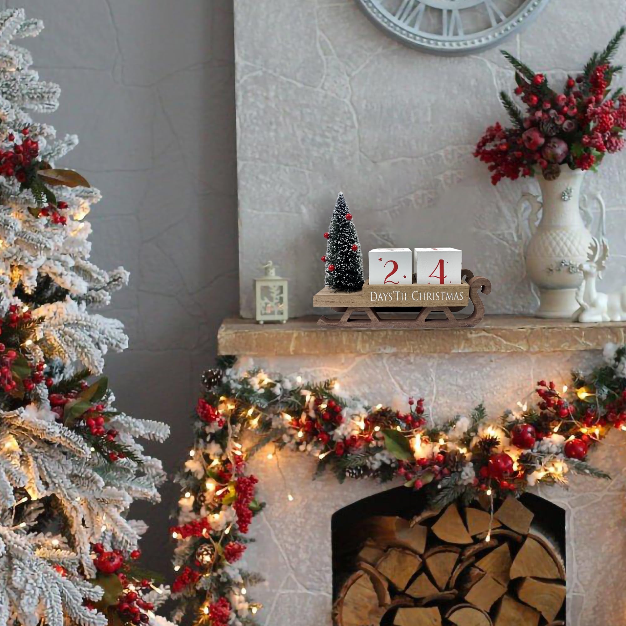 Merry & Bright: Christmas Countdown Blocks – 3D Santa Sleigh Holiday Décor